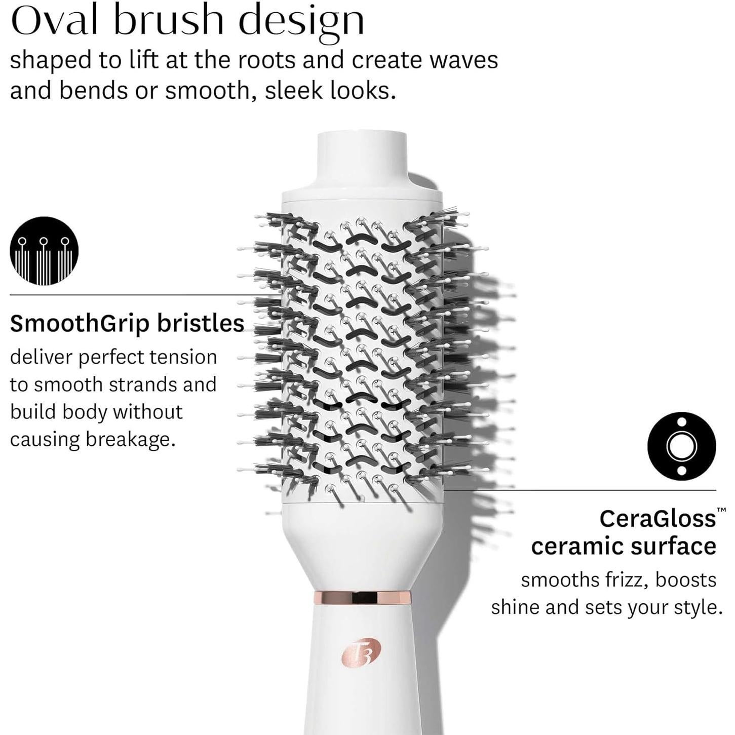 T3 AireBrush Cepillo Secador Ovalado Rosa Satinado 35.8cm