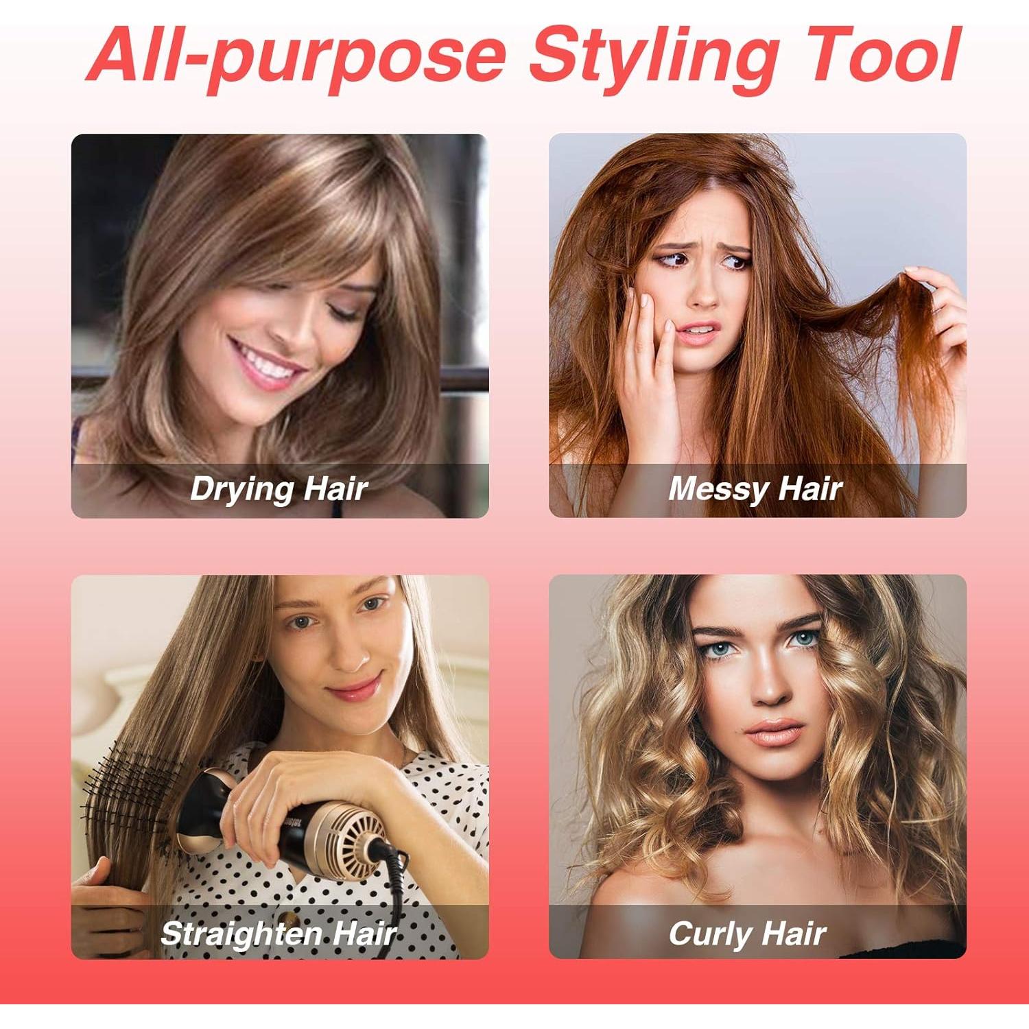 Cepillo Secador Beautimeter 4 en 1 Iónico 1000W Negro/Dorado