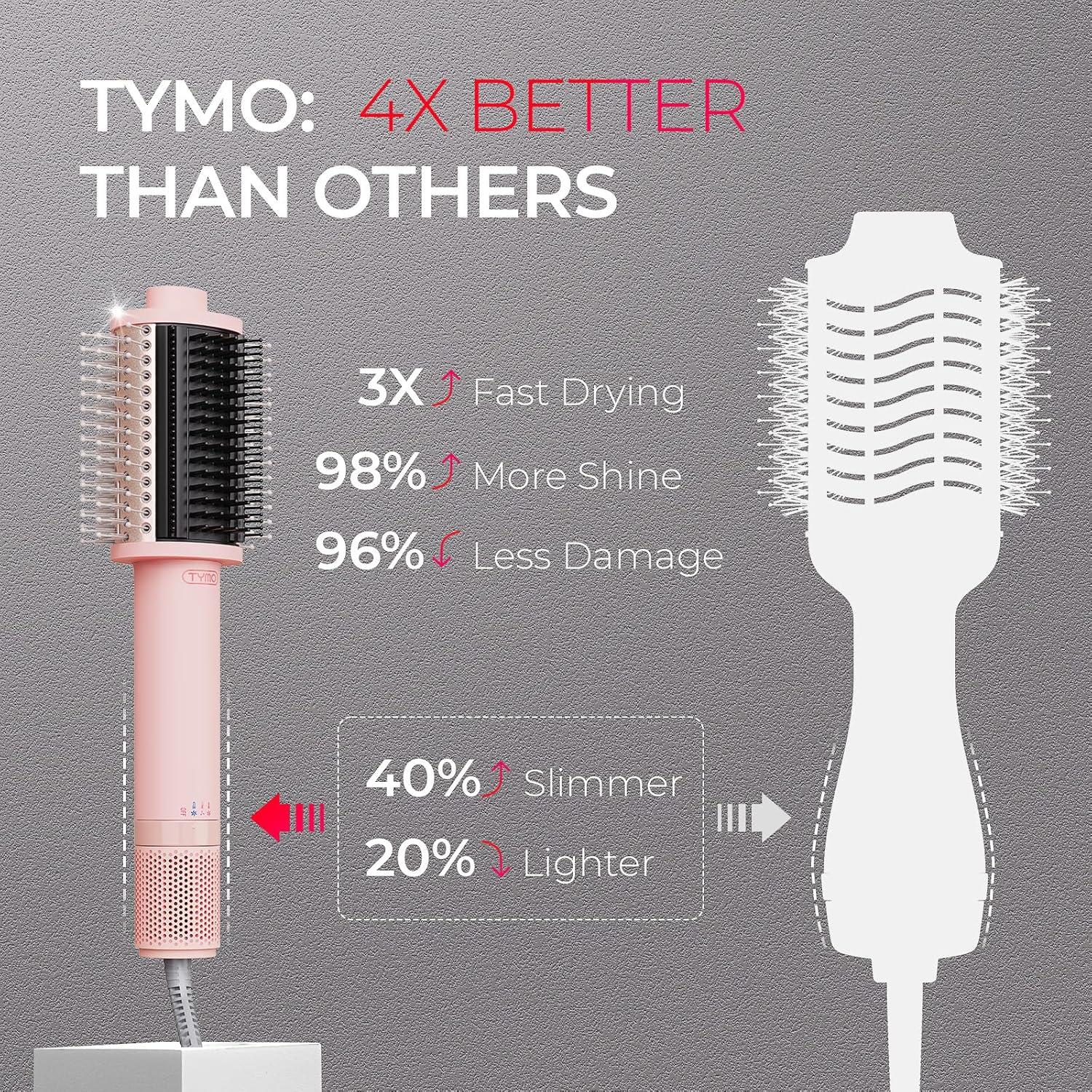 Cepillo Secador de Cabello TYMO 3.0 - 5 en 1 Antifrizz Rosa