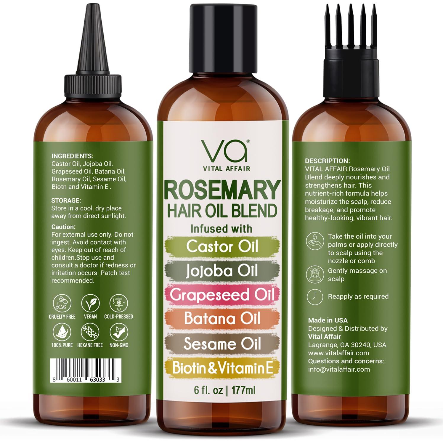 Aceite Crecimiento Cabello VITAL AFFAIR 177 ml Romero Ricino Jojoba