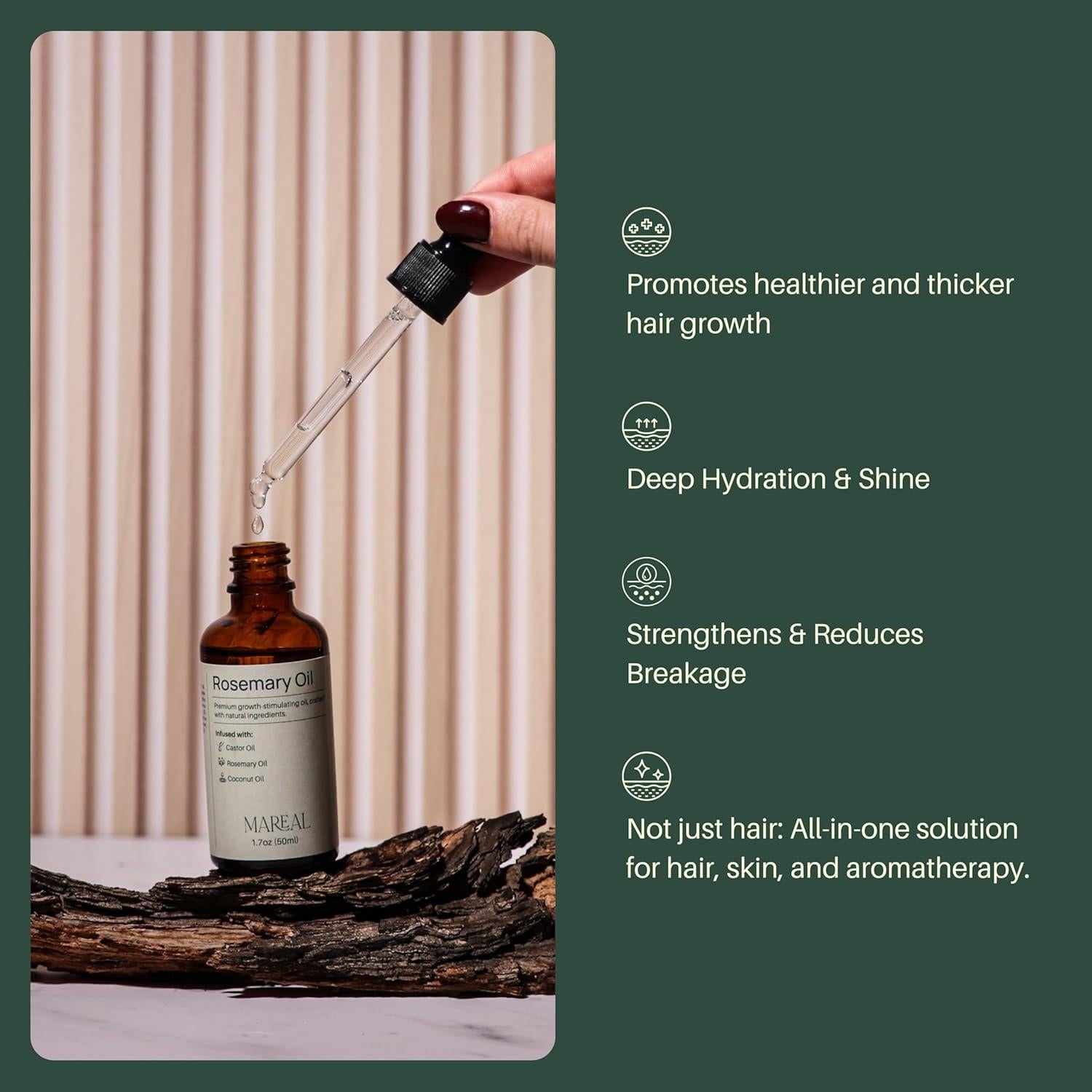 Aceite Puro de Romero Mareal 50 ml - Crecimiento y Salud Capilar