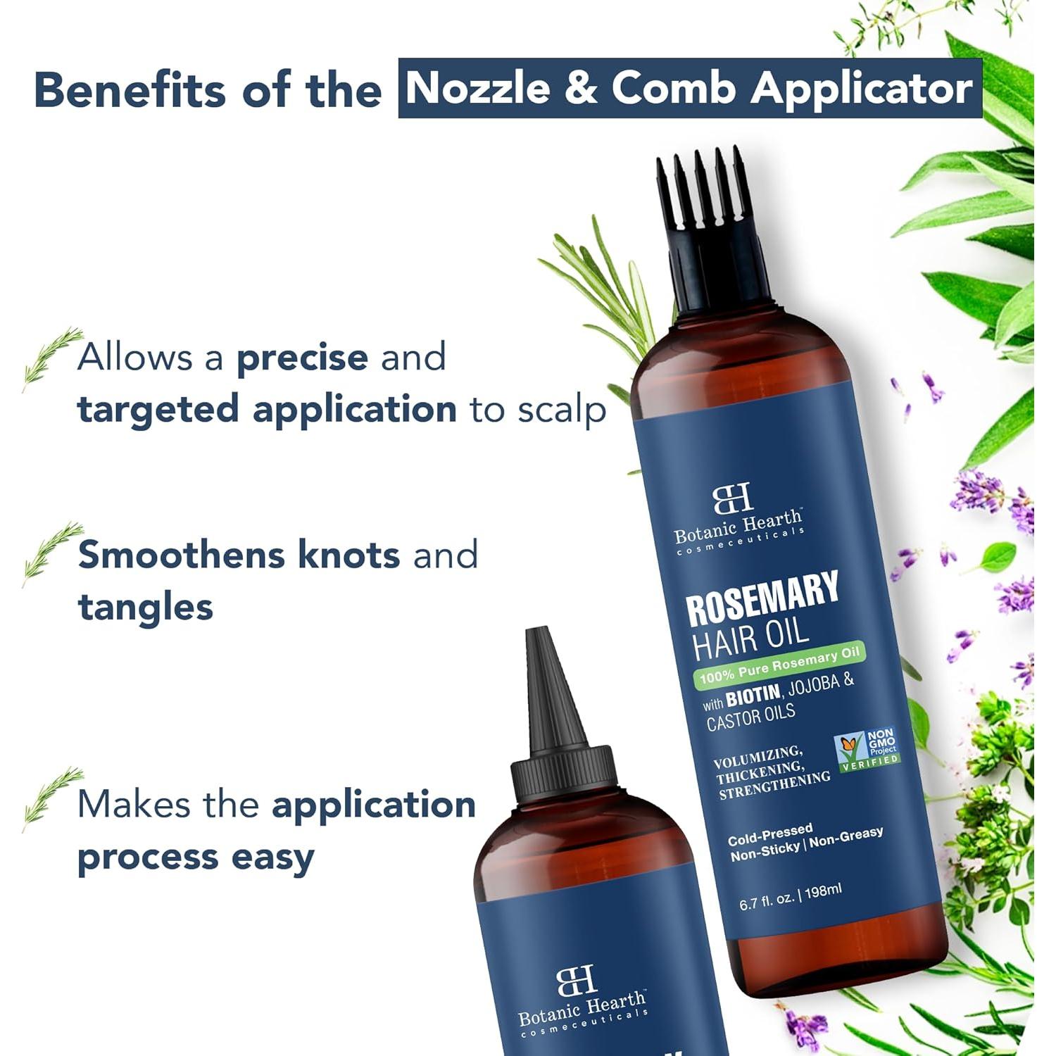 Aceite de Romero Botanic Hearth 100% Puro 198.5 ml x 2 - Crecimiento Cabello