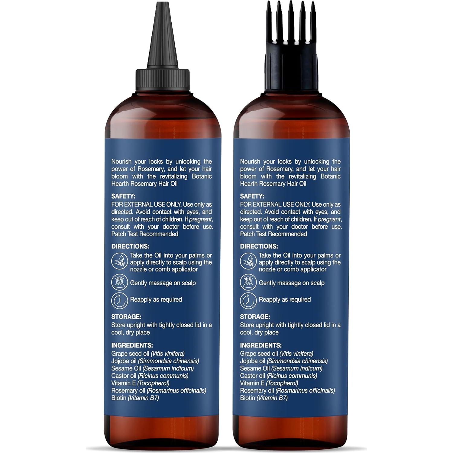 Aceite de Romero Botanic Hearth 100% Puro 198.5 ml x 2 - Crecimiento Cabello