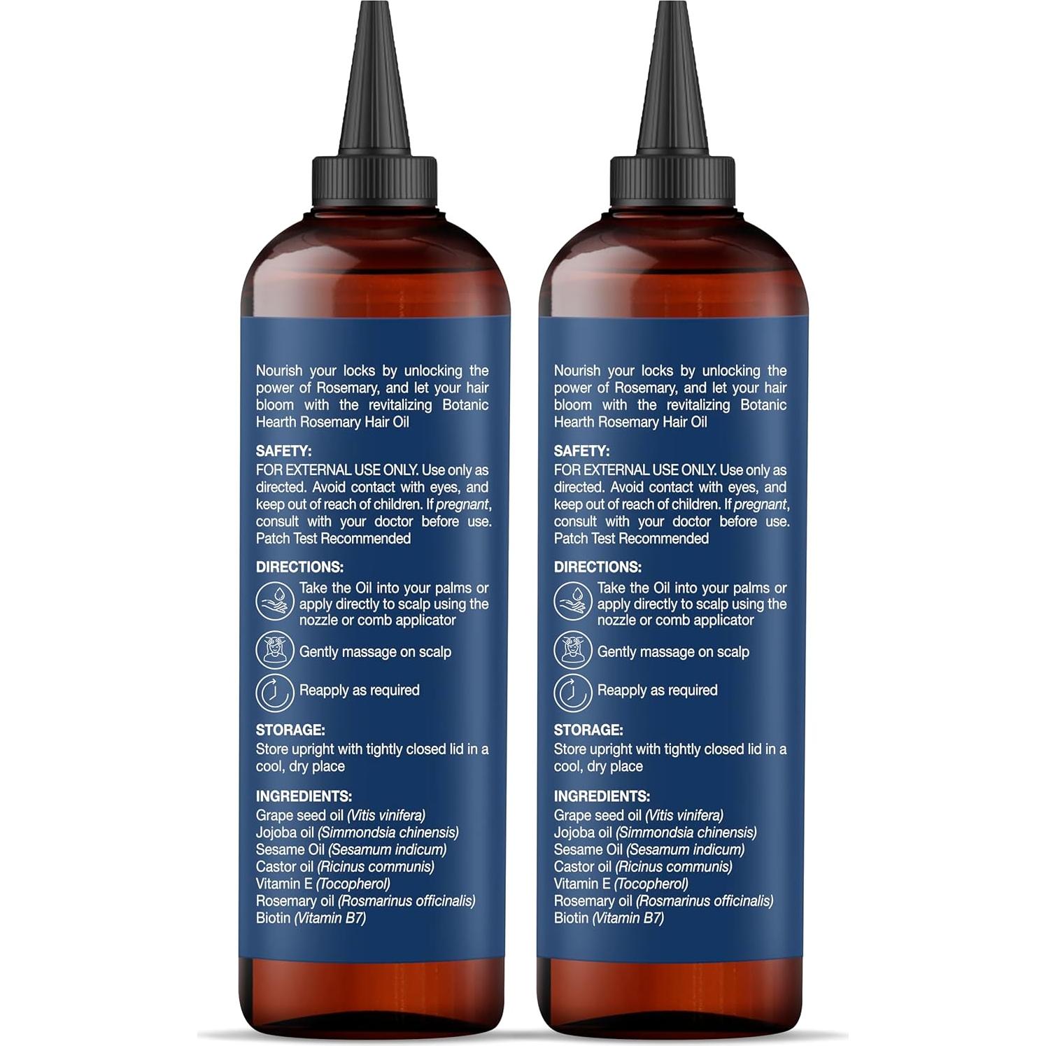 Aceite de Romero Botanic Hearth 100% Puro 198.5 ml x 2 - Crecimiento Cabello