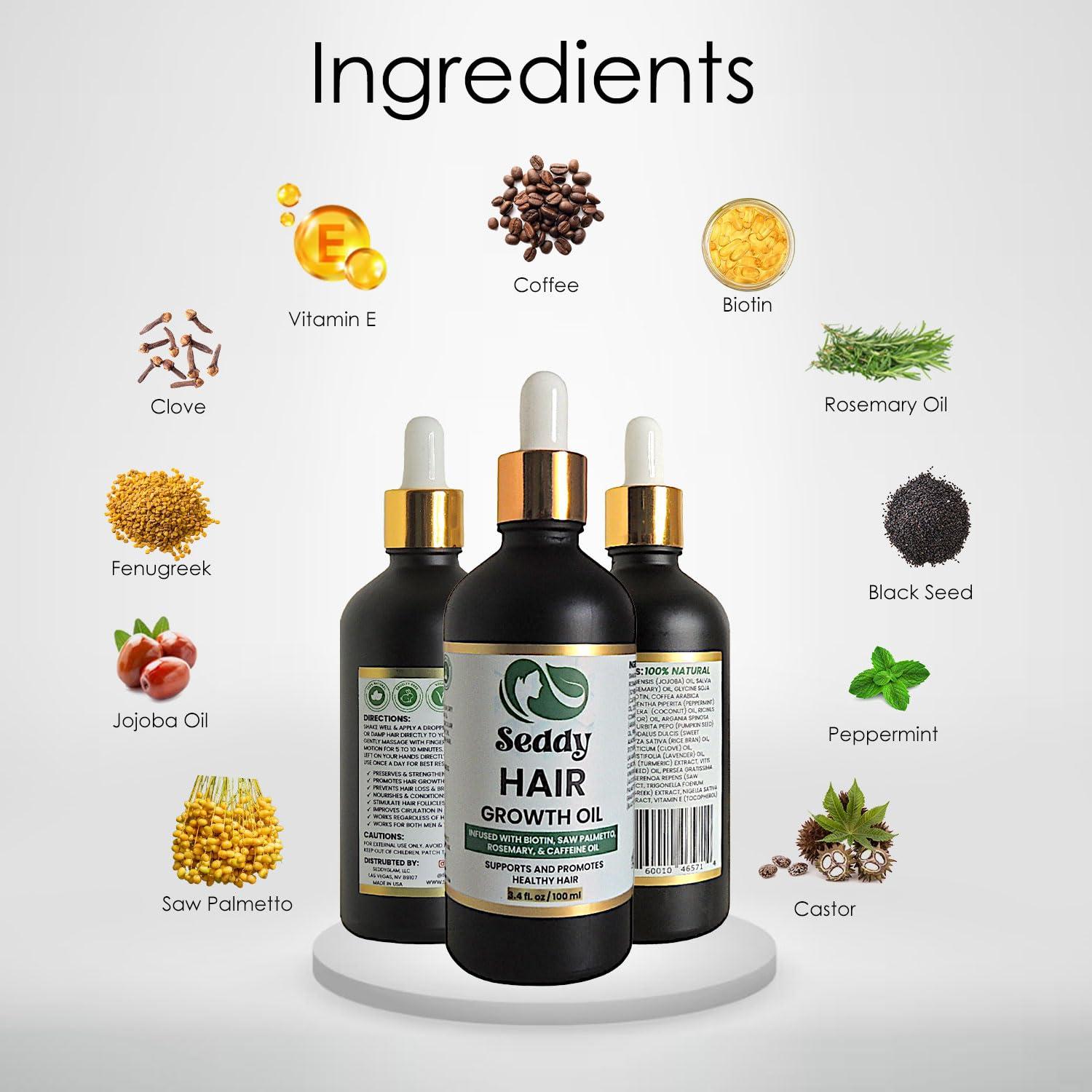 Aceite para el Crecimiento del Cabello Seddy 100 ml - Romero y Menta