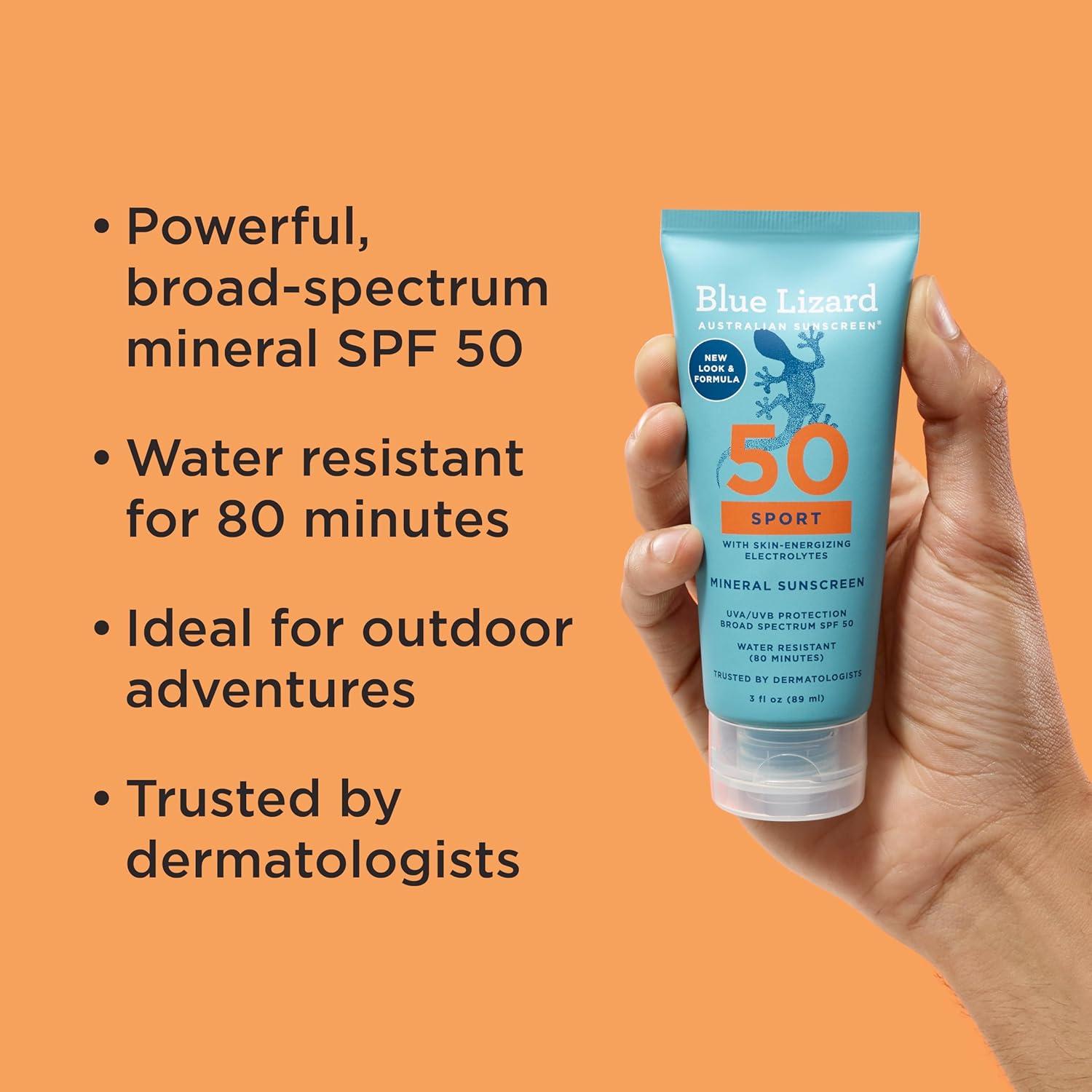 Protector Solar Mineral SPF 50 Blue Lizard Sport 88.7 ml