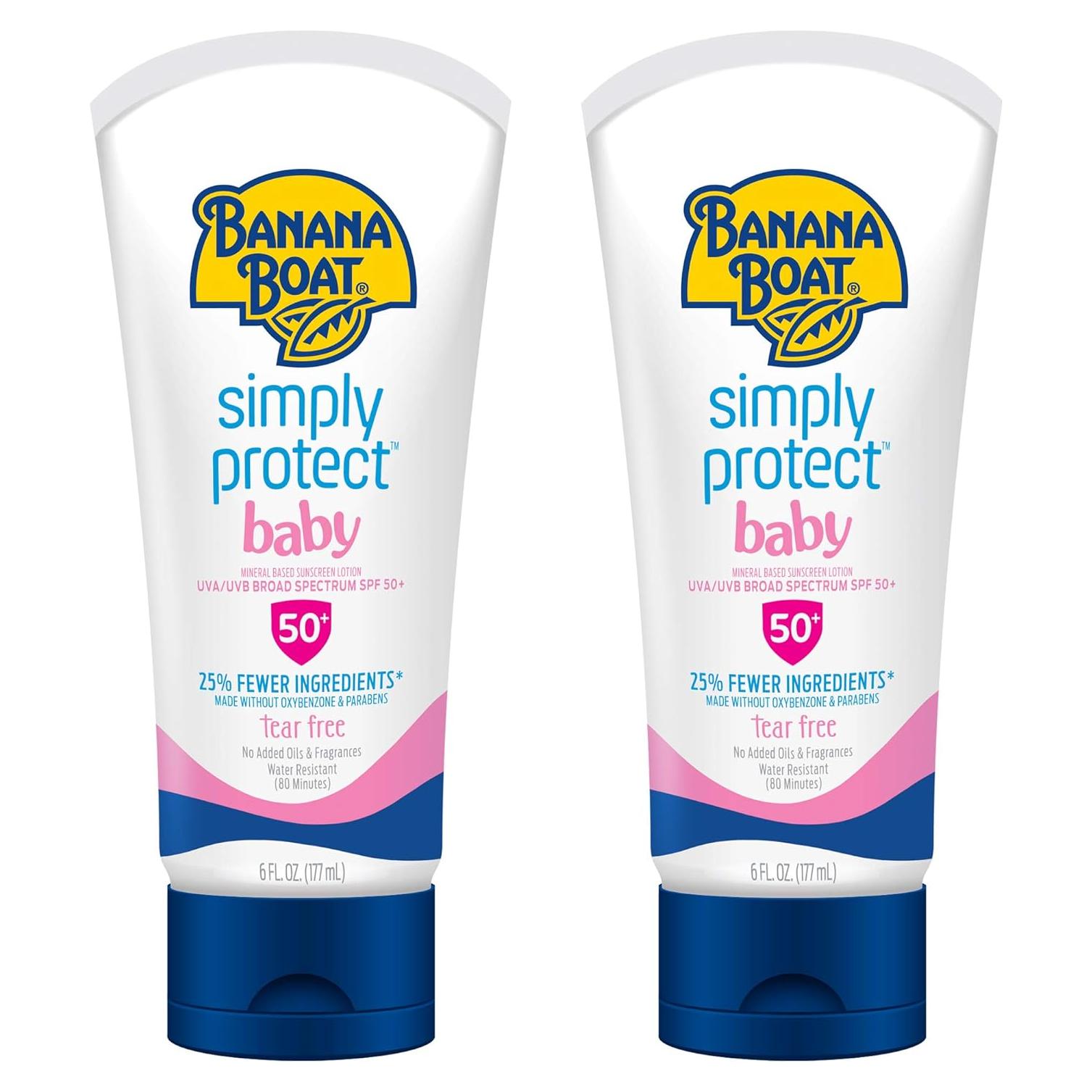 Protector Solar Mineral para Bebés Banana Boat SPF 50 Doble 340g