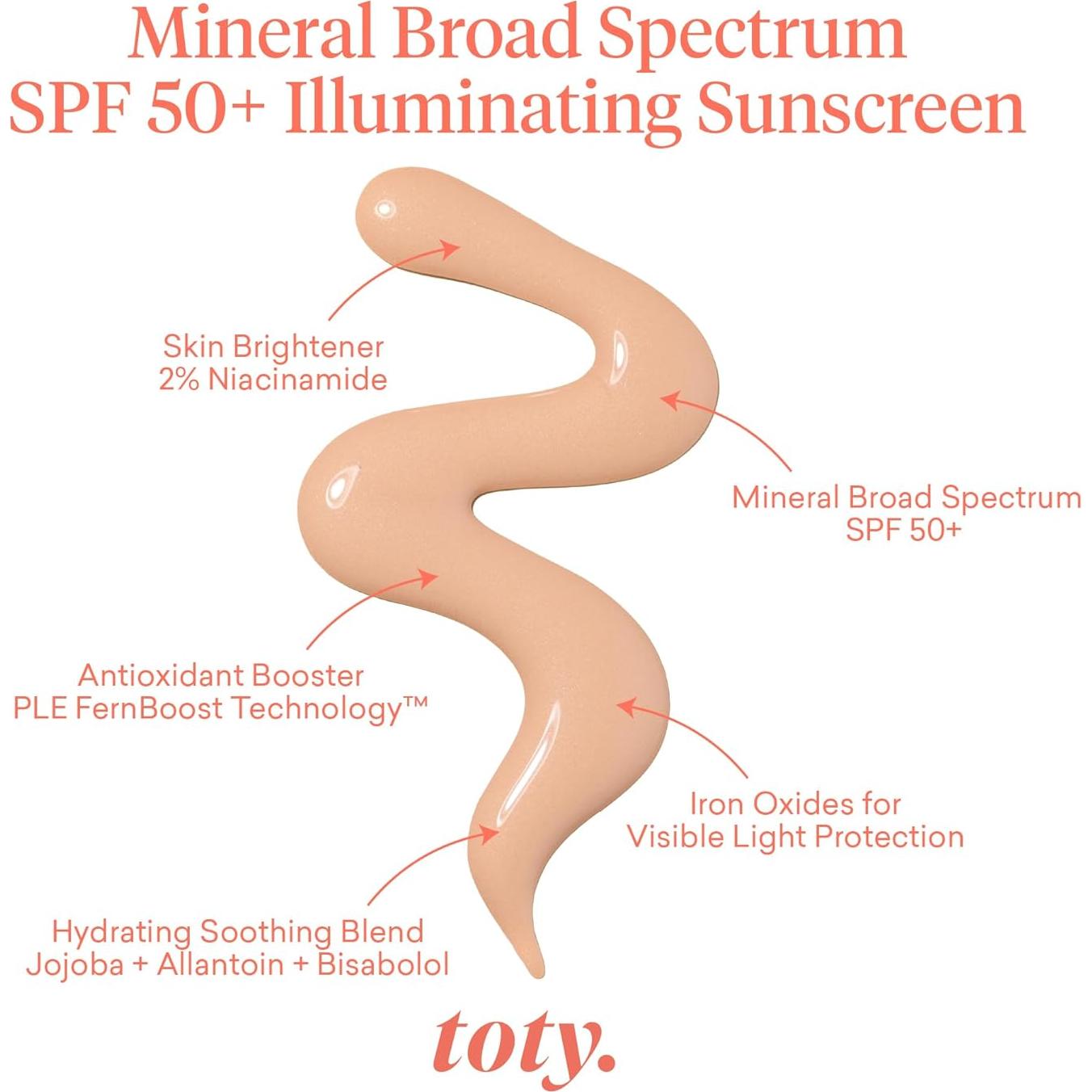 Protector Solar Mineral Toty SPF 50+ - Ilumina y Rejuvenece