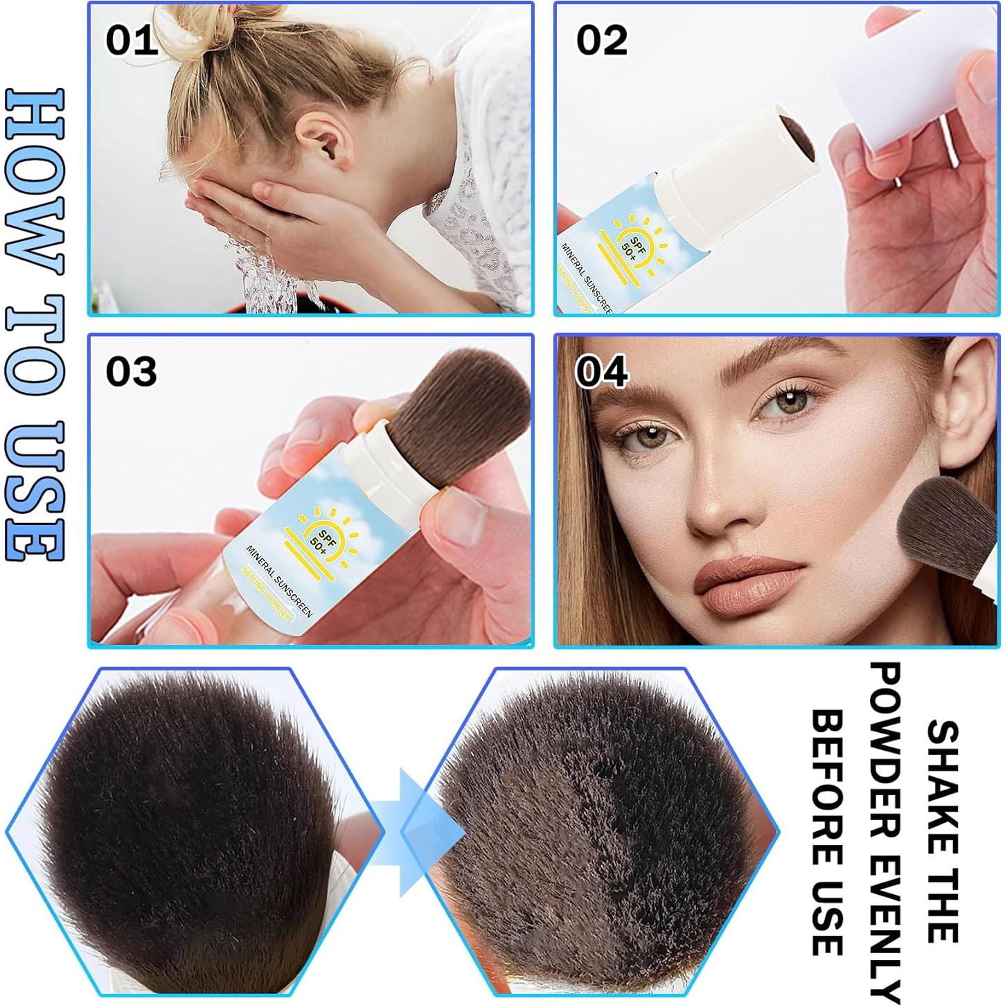 Polvo Fijador Solar DWDiWen SPF 50+, Acabado Mate 40.8g