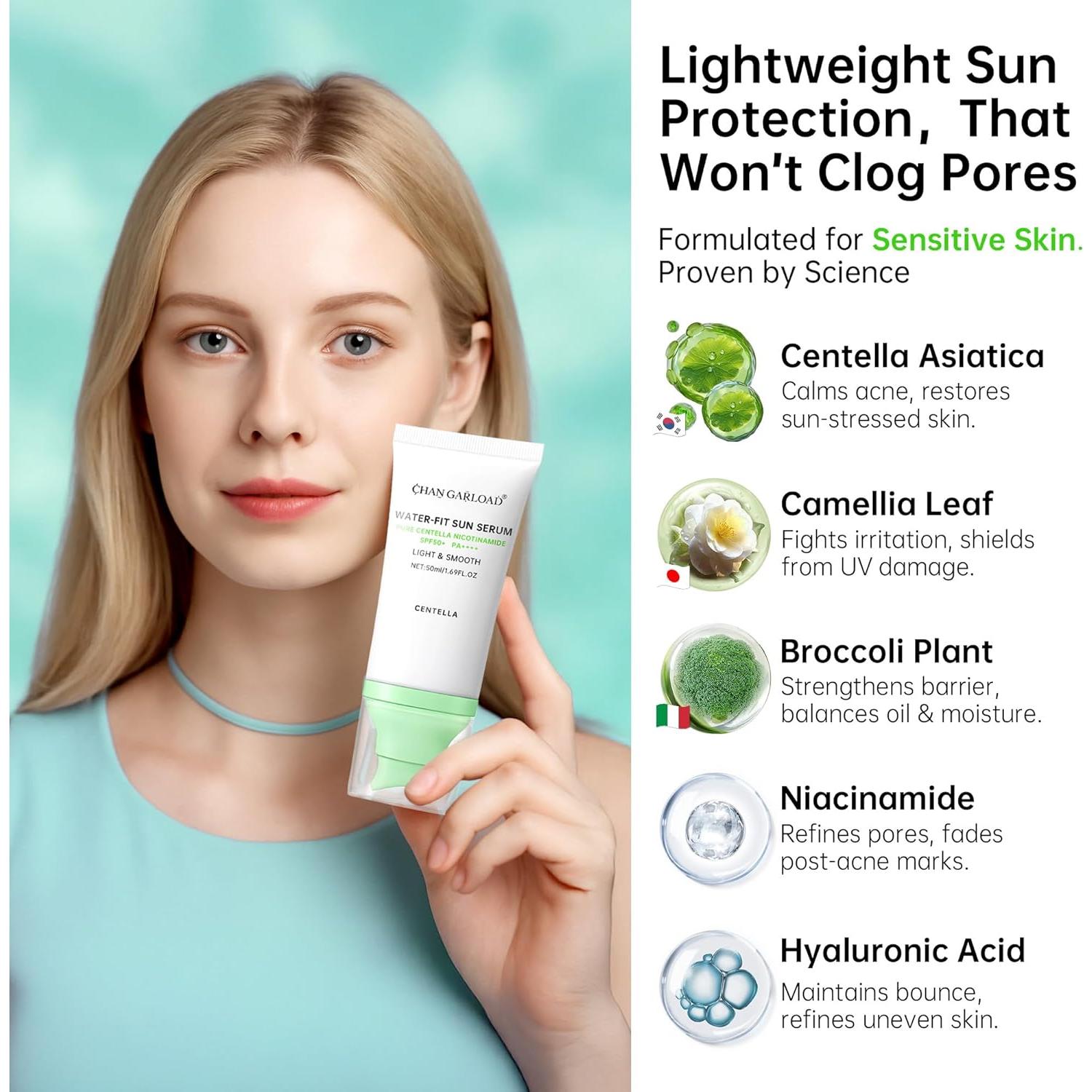 Protector Solar Coreano SPF 50+ Centella 50ml Hidratante