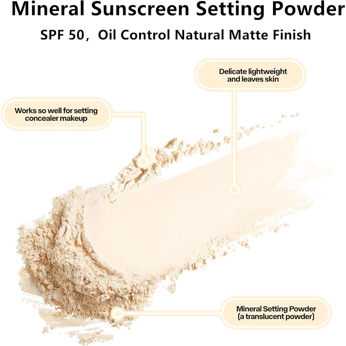 Polvo Mineral Fijador Solar Go Ho SPF 50 Translúcido 42g