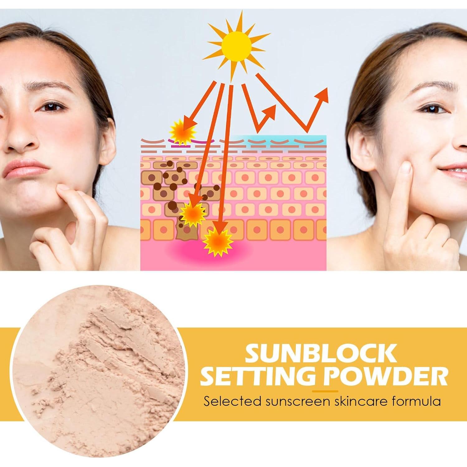 Polvo Fijador Solar Mineral SPF 50 Qawnfy 20g Acabado Mate