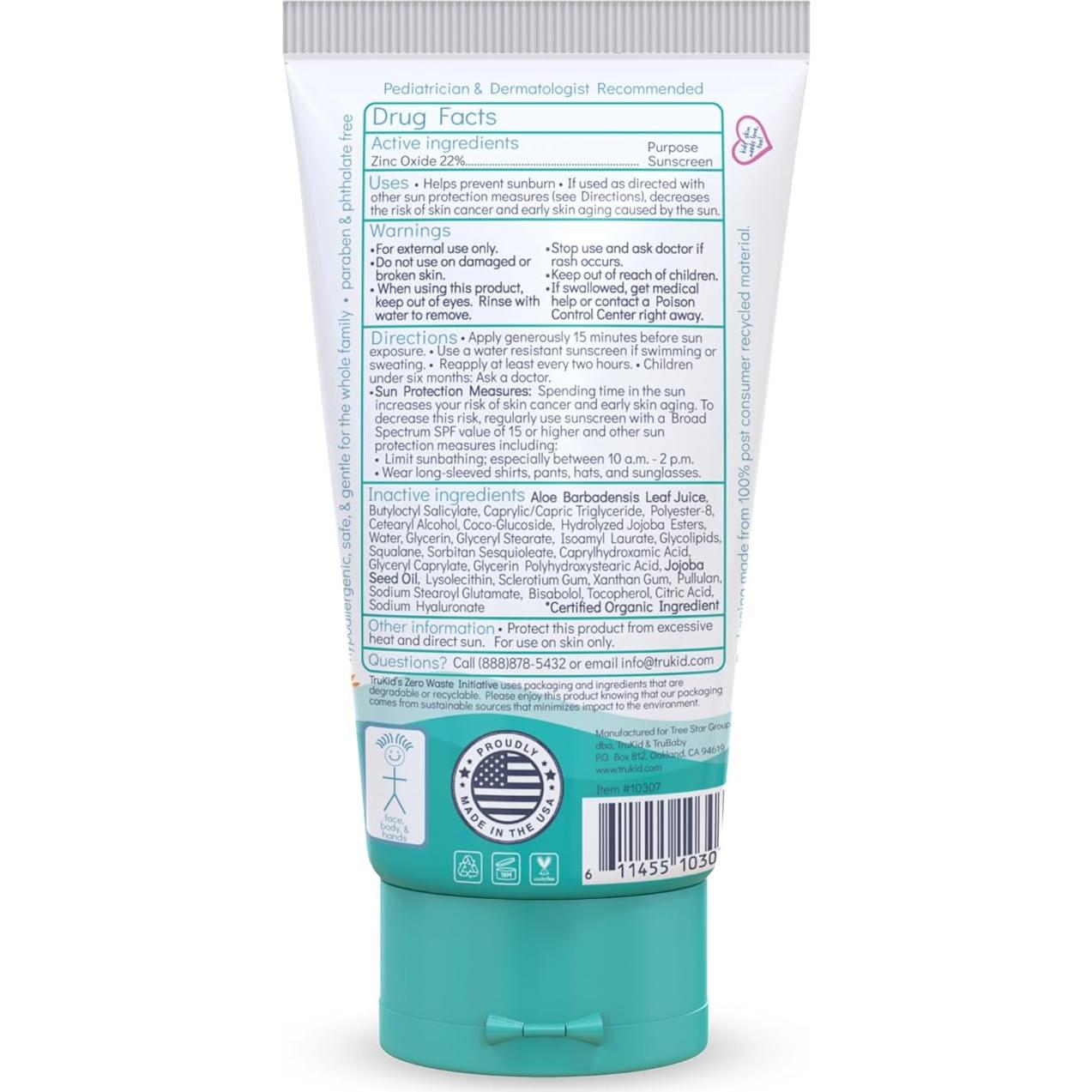 Protector Solar Mineral TruKid SPF 50 - 100ml para Niños