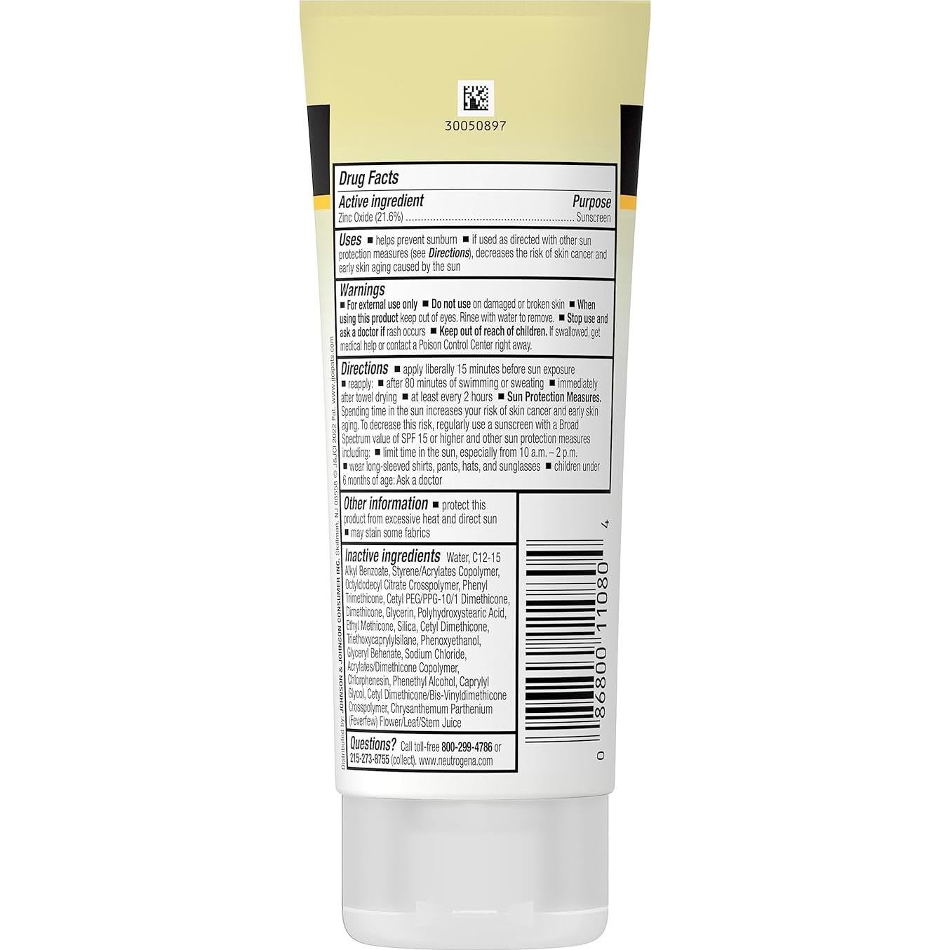 Protector Solar Neutrogena Sheer Zinc 89 ml SPF 50 Hipoalergénico