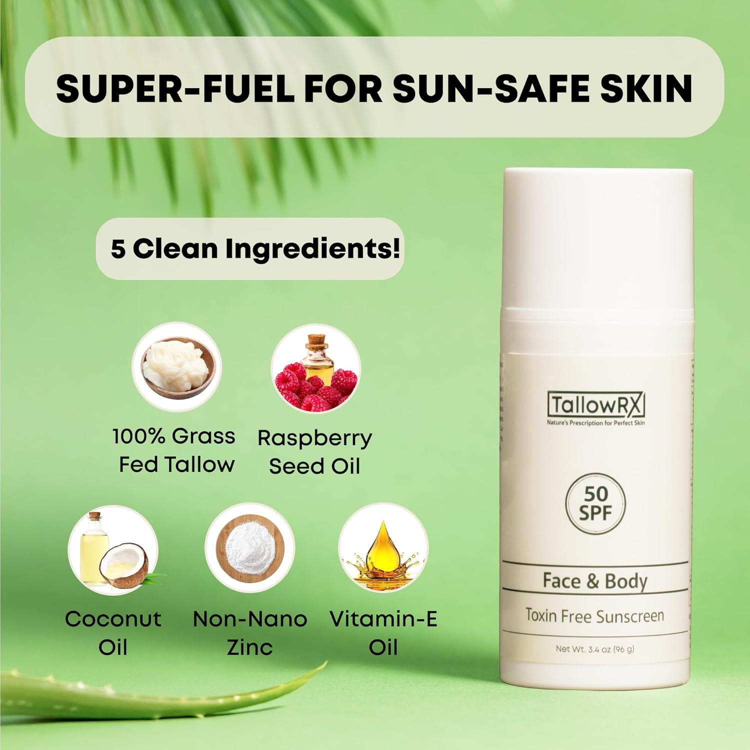 Protector Solar Mineral TallowRX SPF 50 - 120 g - No Tóxico