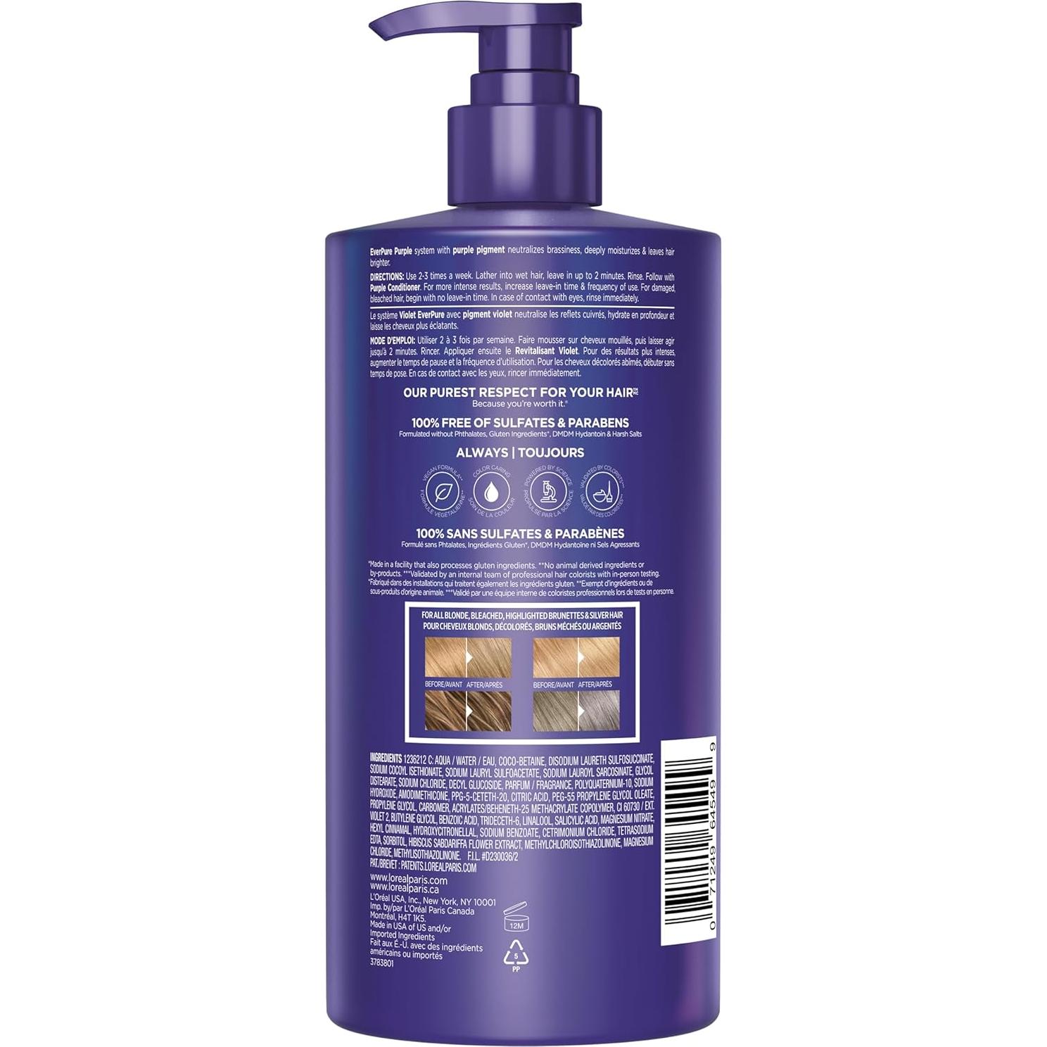 Champú Morado Tonificante Sin Sulfatos L'Oreal Paris 680 ml