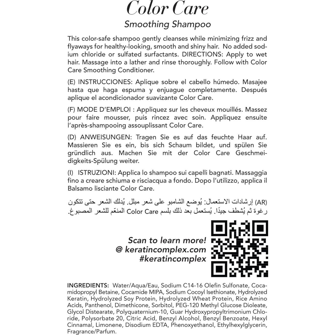 Champú Alisador Keratin Complex 400ml Cuidado del Color