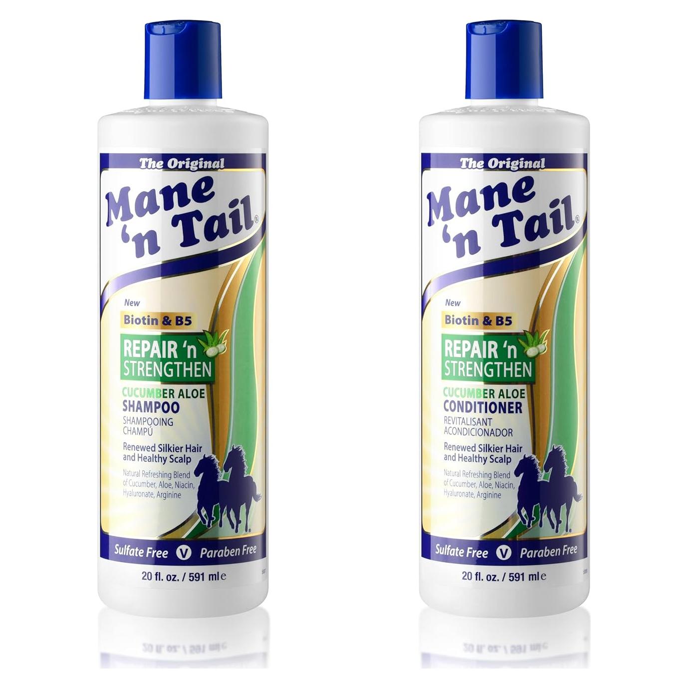 Champú y Acondicionador Vegano Mane 'n Tail 20 oz Pepino y Aloe