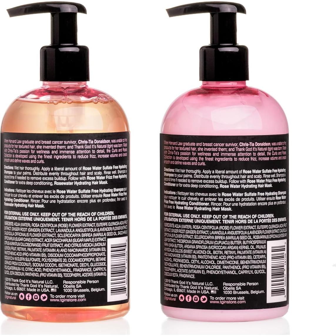 tgin Champú y Acondicionador Curls N Roses 368.5g Libre de Sulfatos