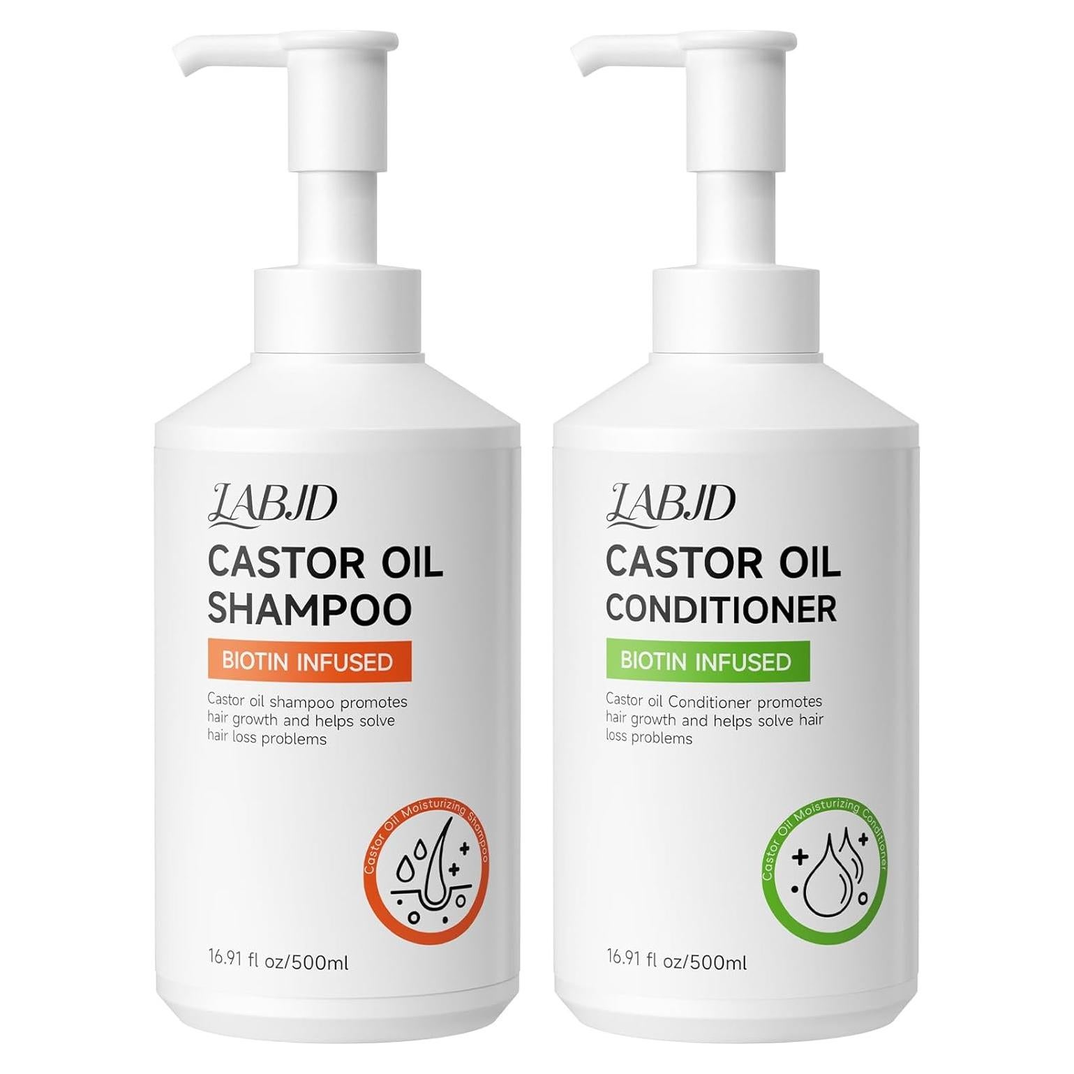 Juego de Champú y Acondicionador LABJD Aceite de Ricino 500ml