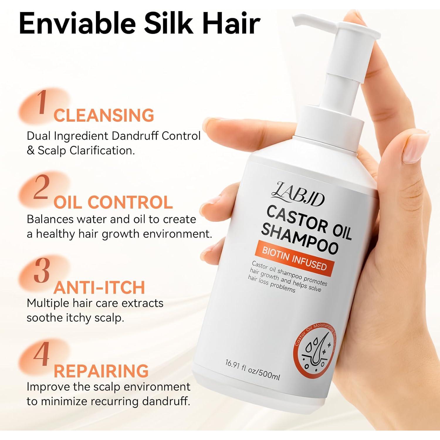 Juego de Champú y Acondicionador LABJD Aceite de Ricino 500ml