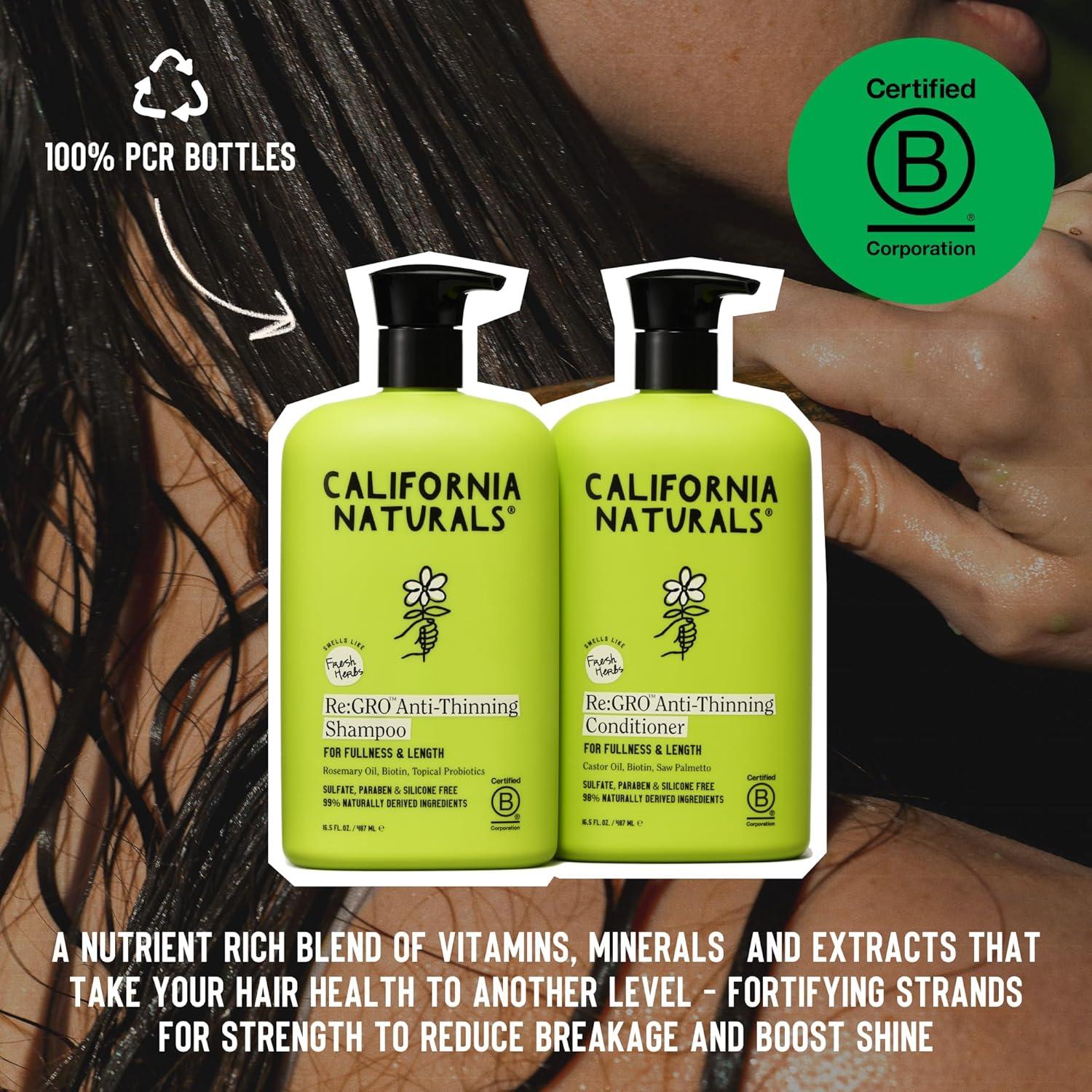 Champú y Acondicionador California Naturals Re:GRO 465 ml Vegano