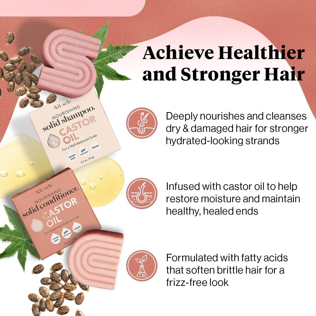 Juego de Champú y Acondicionador Kitsch - Aceite de Ricino Orgánico - 2 Piezas