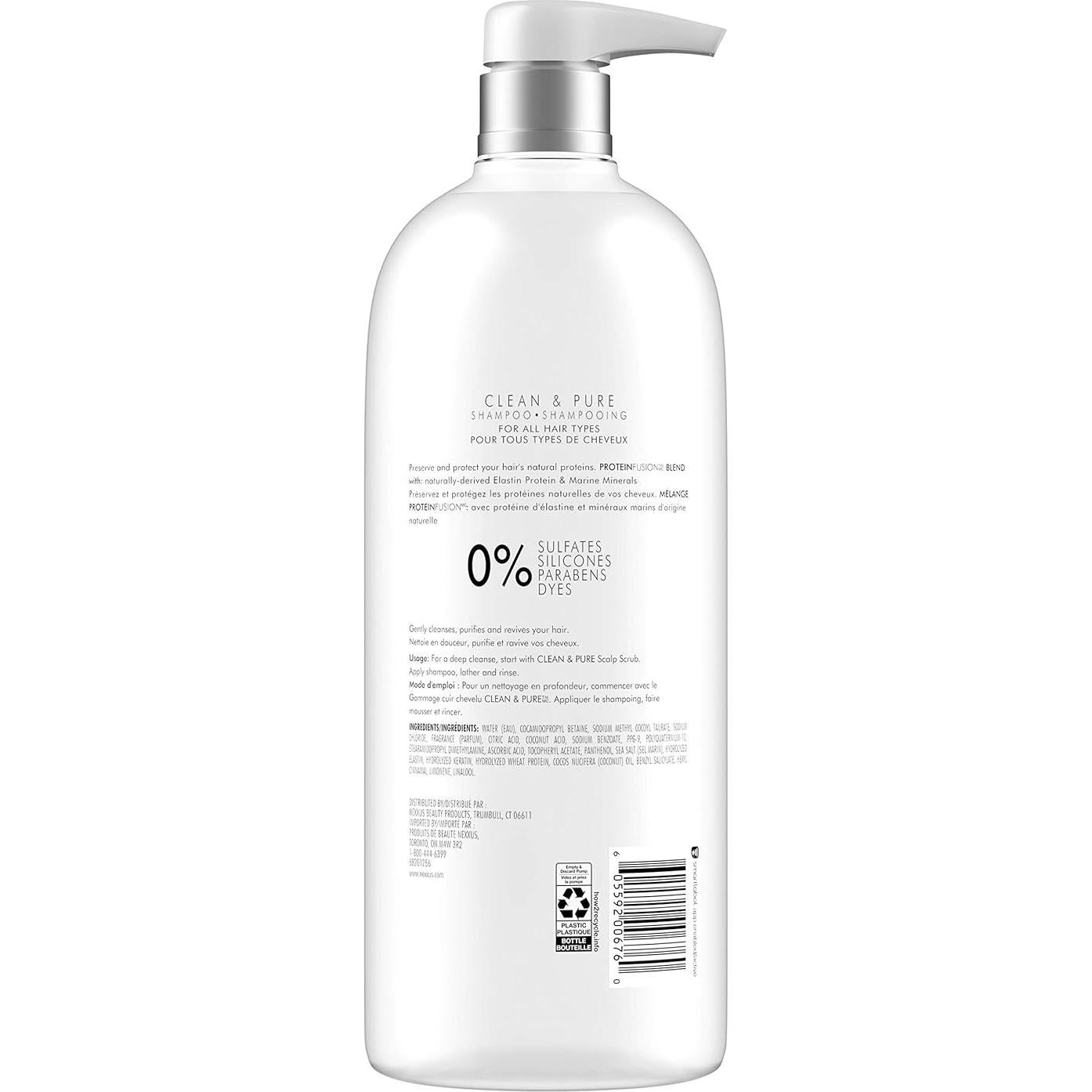 Champú Aclarador Nexxus Clean & Pure 1000 ml - Hidratante Sin Silicona