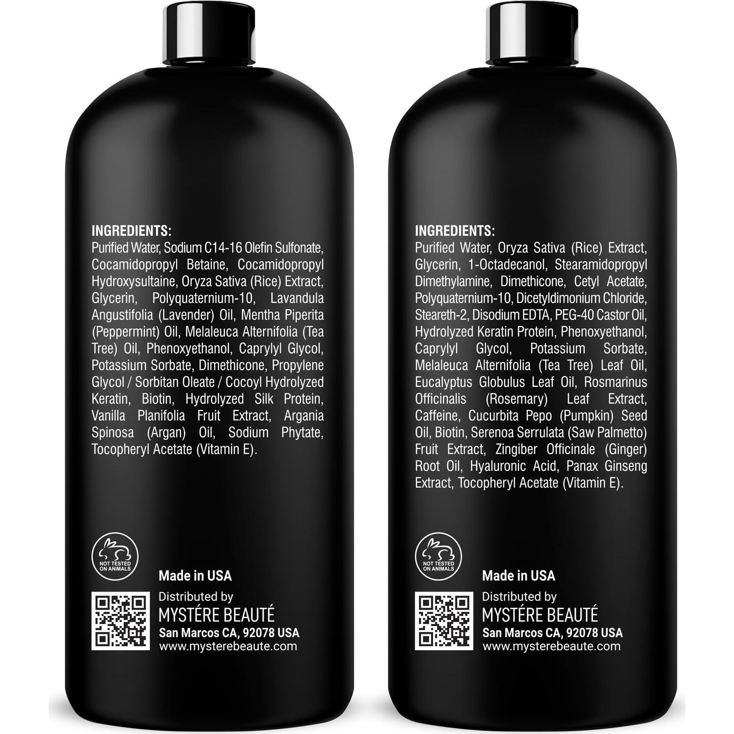 Conjunto de Champú y Acondicionador MYSTÉRE BEAUTE Agua de Arroz 473 ml