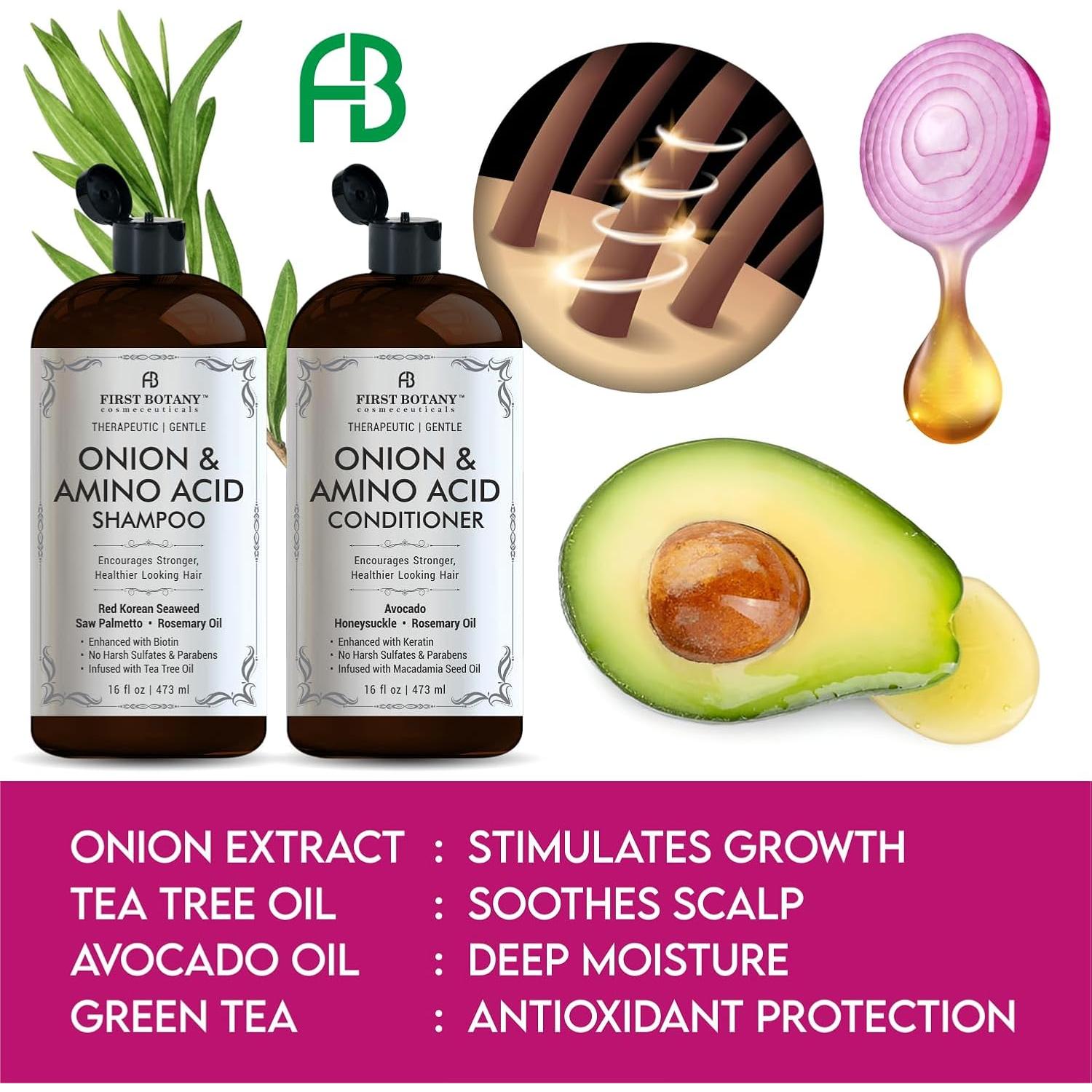 Conjunto Champú y Acondicionador Luxor 473ml - Cebolla y Aminoácidos