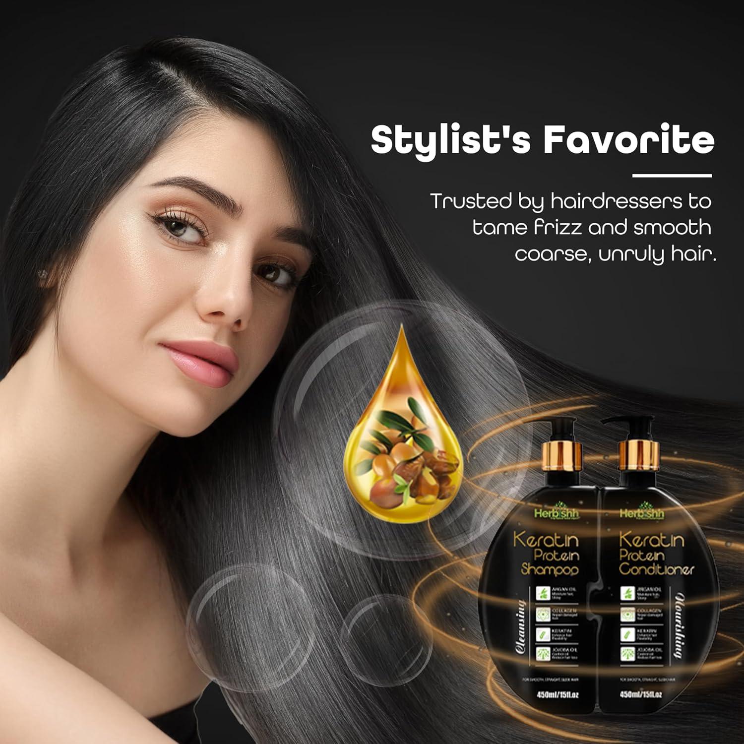 Conjunto Champú y Acondicionador Queratina Herbishh 450ml