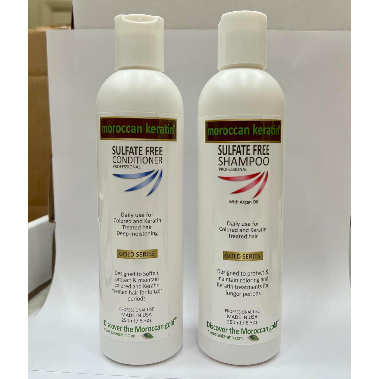 Juego de Champú y Acondicionador Sin Sulfatos Moroccan Keratin 250ml