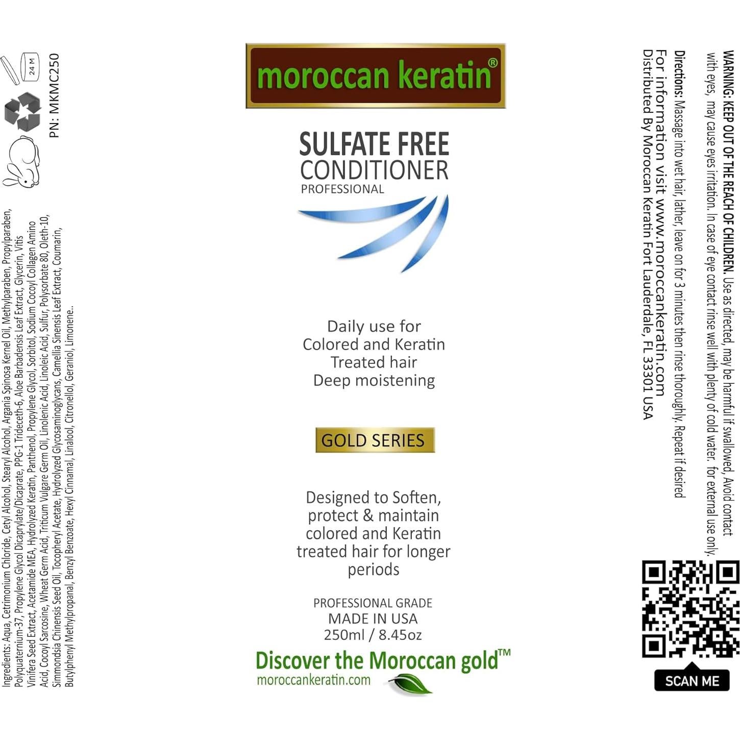 Juego de Champú y Acondicionador Sin Sulfatos Moroccan Keratin 250ml