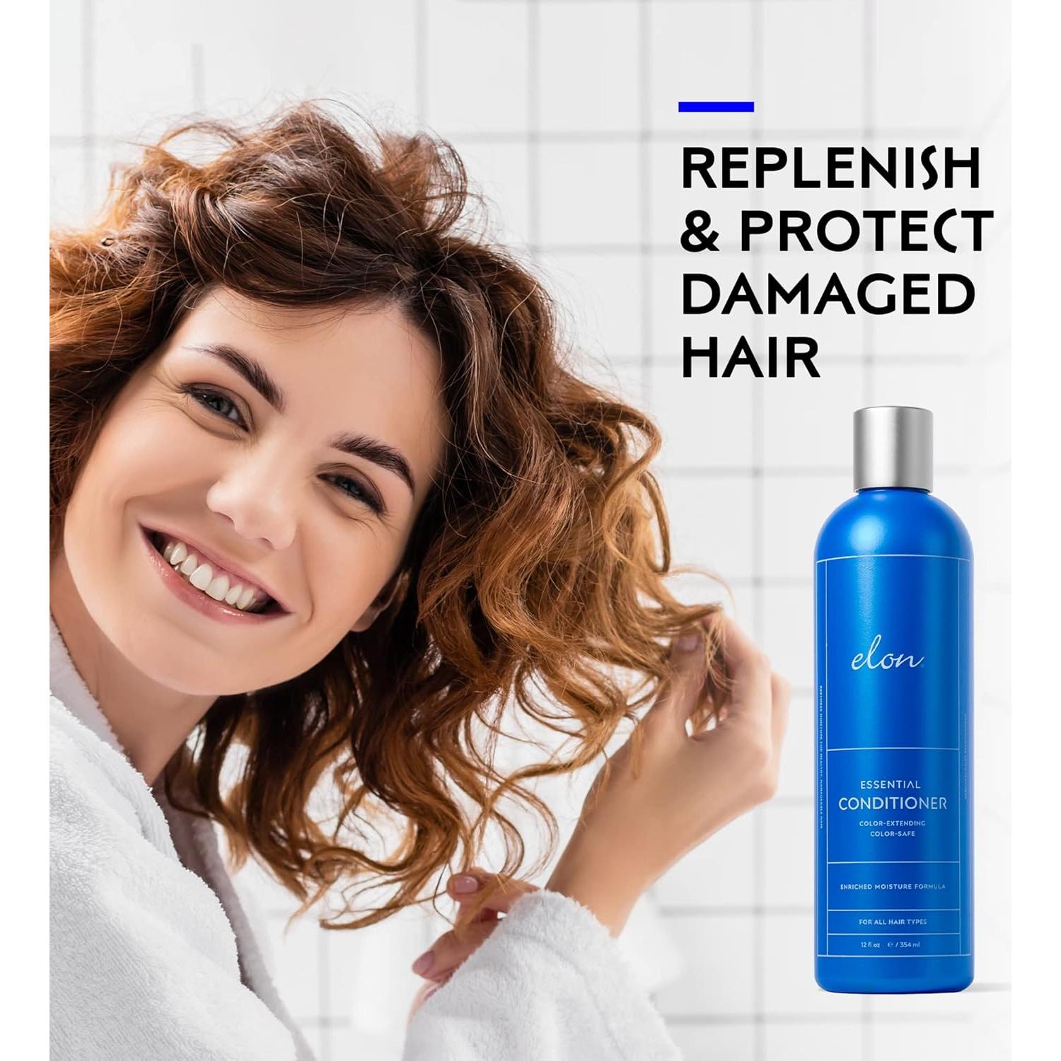 Champú y Acondicionador Elon Sin Sulfatos 340g - Hidratante y Protector