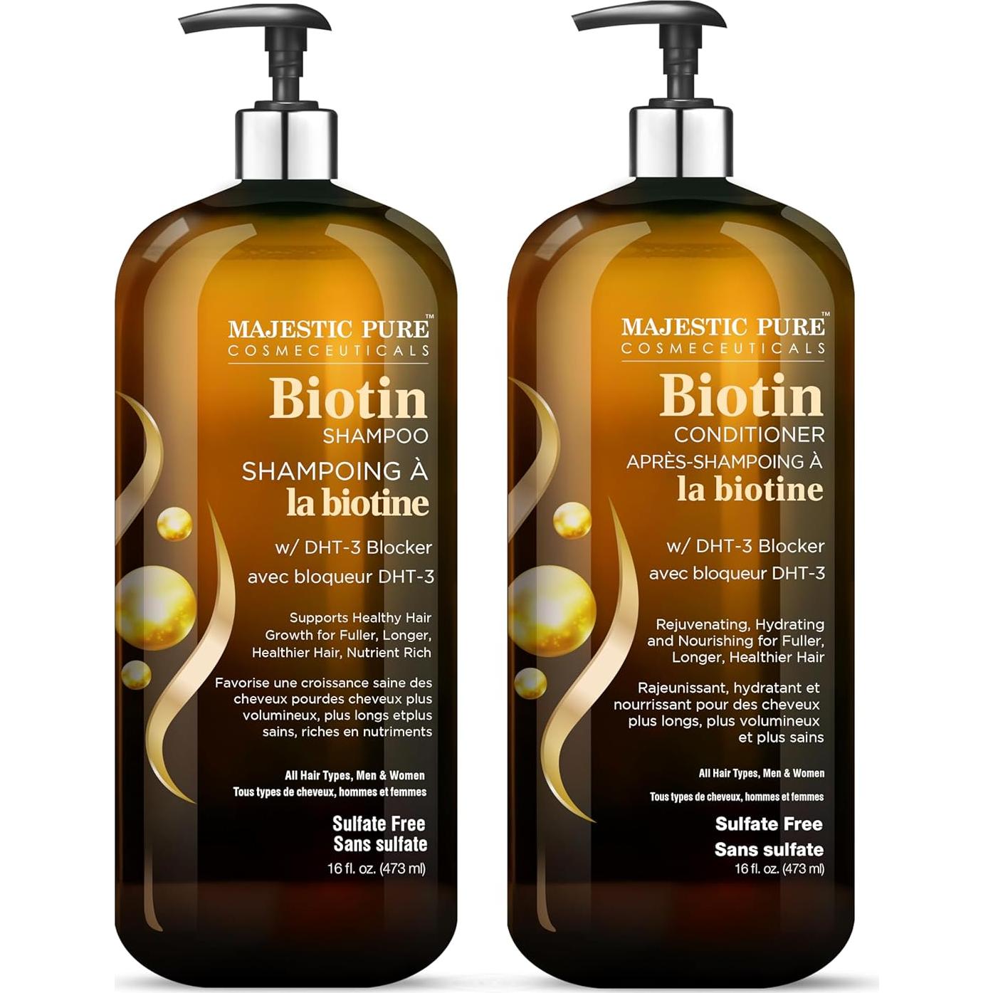 Champú y Acondicionador de Biotina Majestic Pure 473 ml