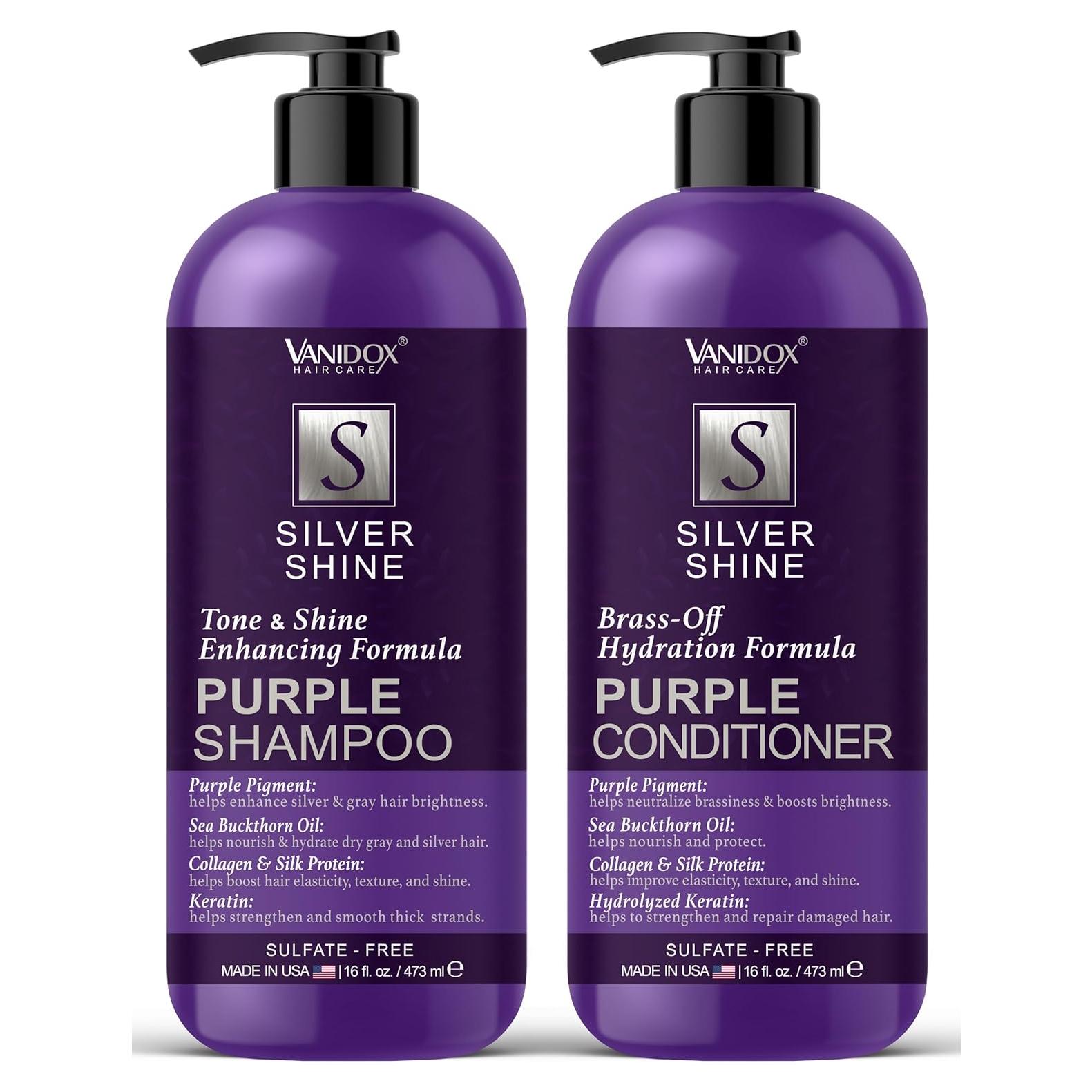 Juego de Champú y Acondicionador Morado VANIDOX 473 ml