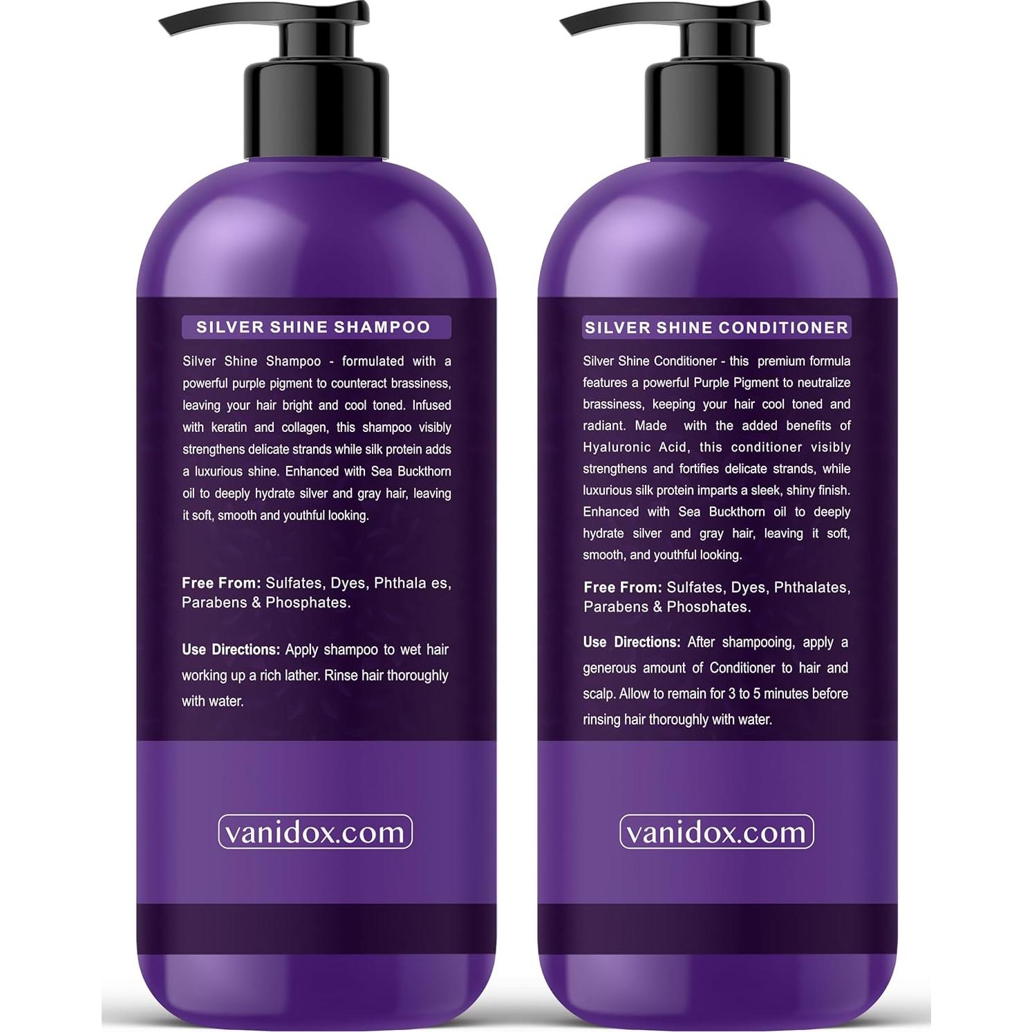 Juego de Champú y Acondicionador Morado VANIDOX 473 ml