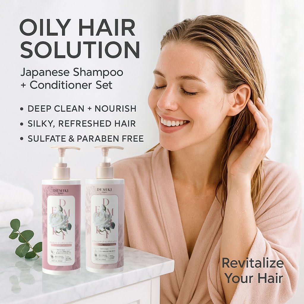 Conjunto Champú y Acondicionador Japonés DEMIKI 907g Sin Sulfatos