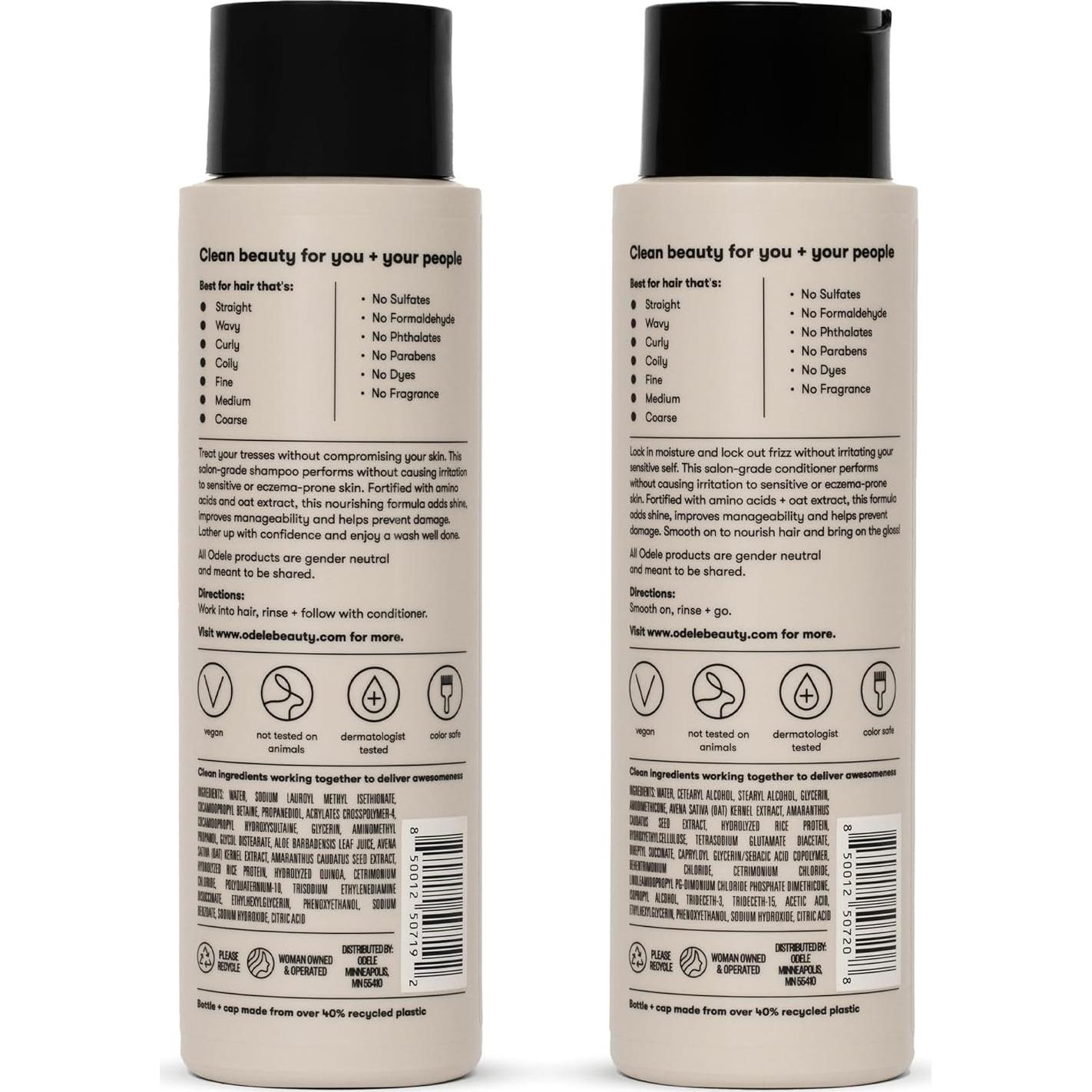 Champú y Acondicionador Ultra Sensible Odele 385 ml - Sin Sulfatos