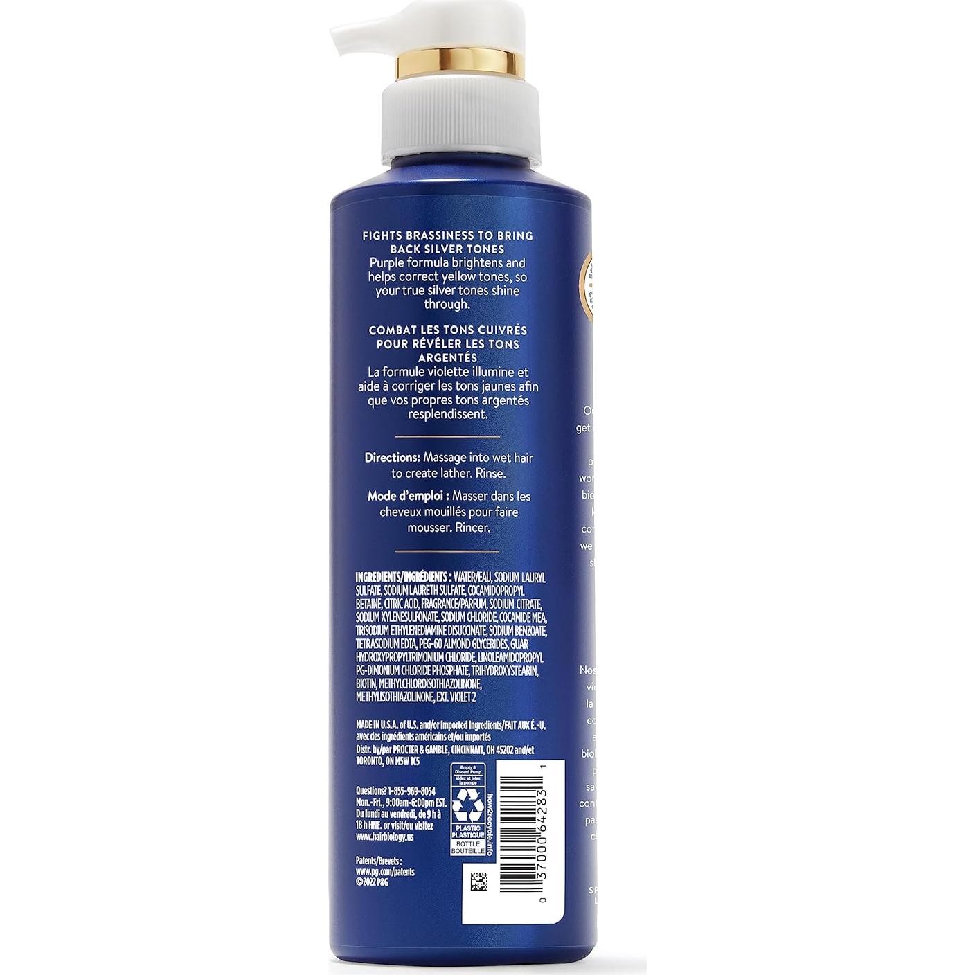 Champú y Acondicionador Morado Hair Biology 2x360ml Anti-Amarillento