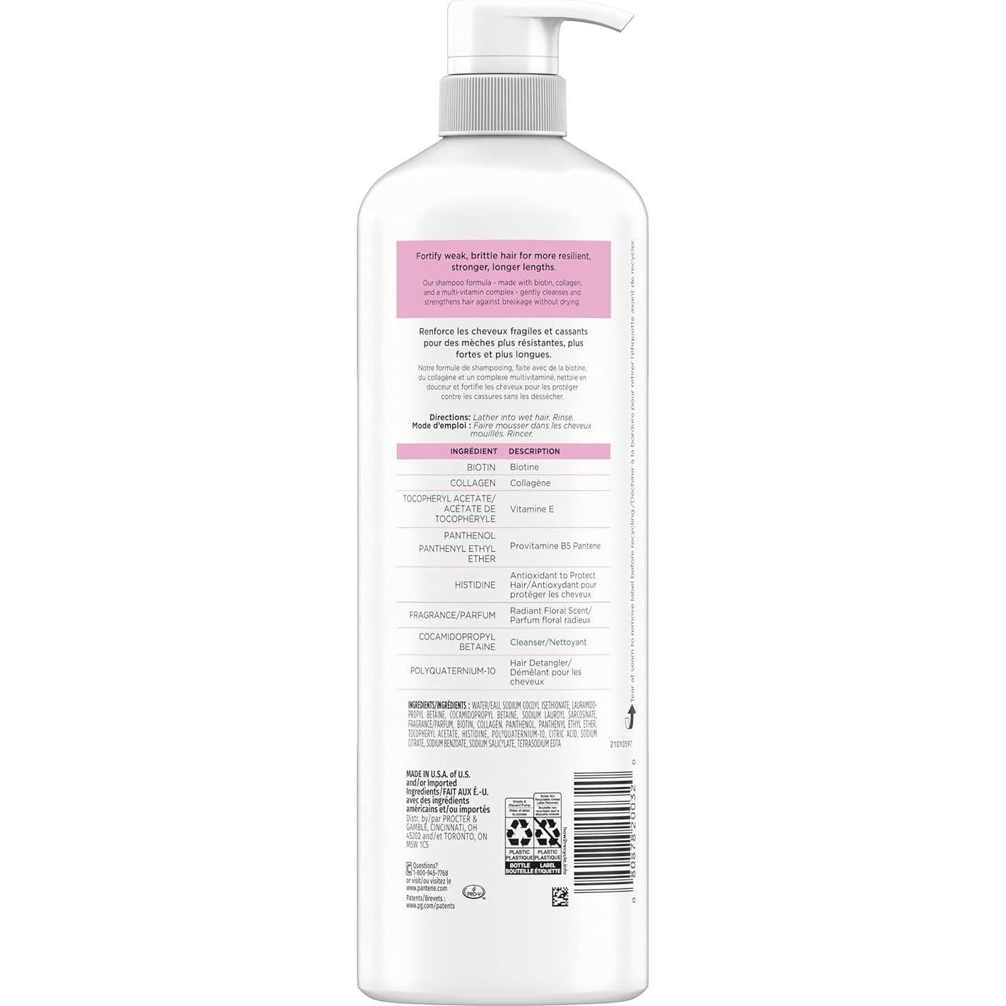 Champú Pantene Pro-V Longitudes Infinitas 887 ml - Libre de Sulfatos