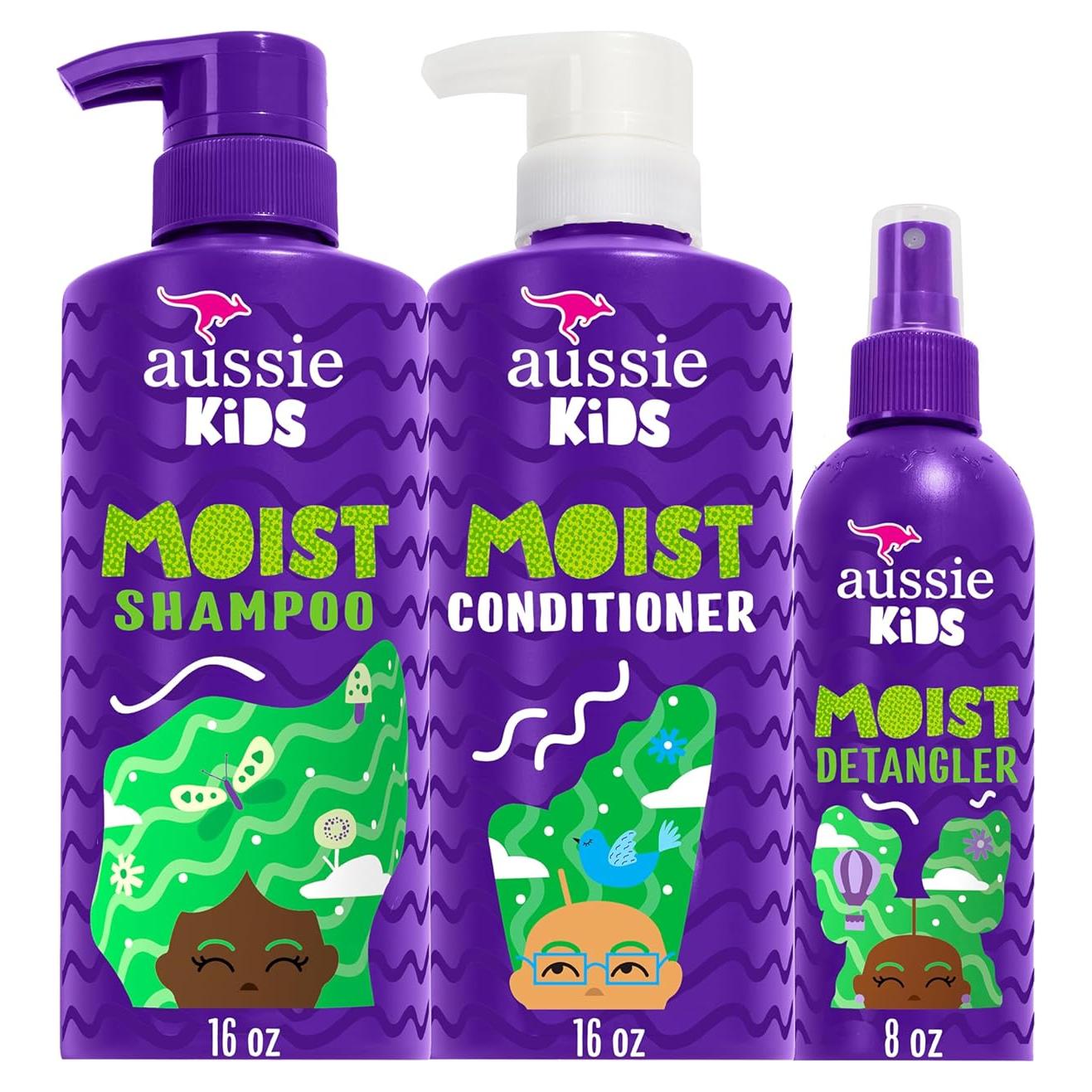Conjunto Cuidado Cabello Aussie Kids - Champú 473ml, Acondicionador 473ml, Spray 236ml