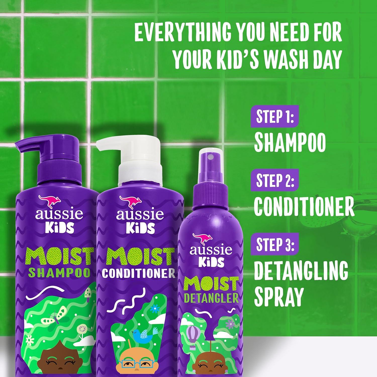 Conjunto Cuidado Cabello Aussie Kids - Champú 473ml, Acondicionador 473ml, Spray 236ml