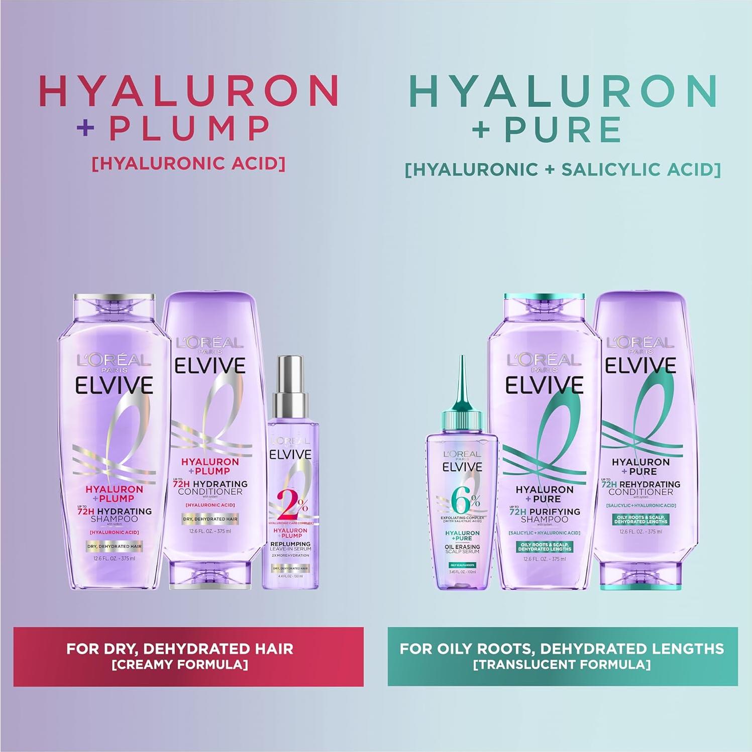 Juego de Champú y Acondicionador L'Oreal Elvive Hyaluron 72H