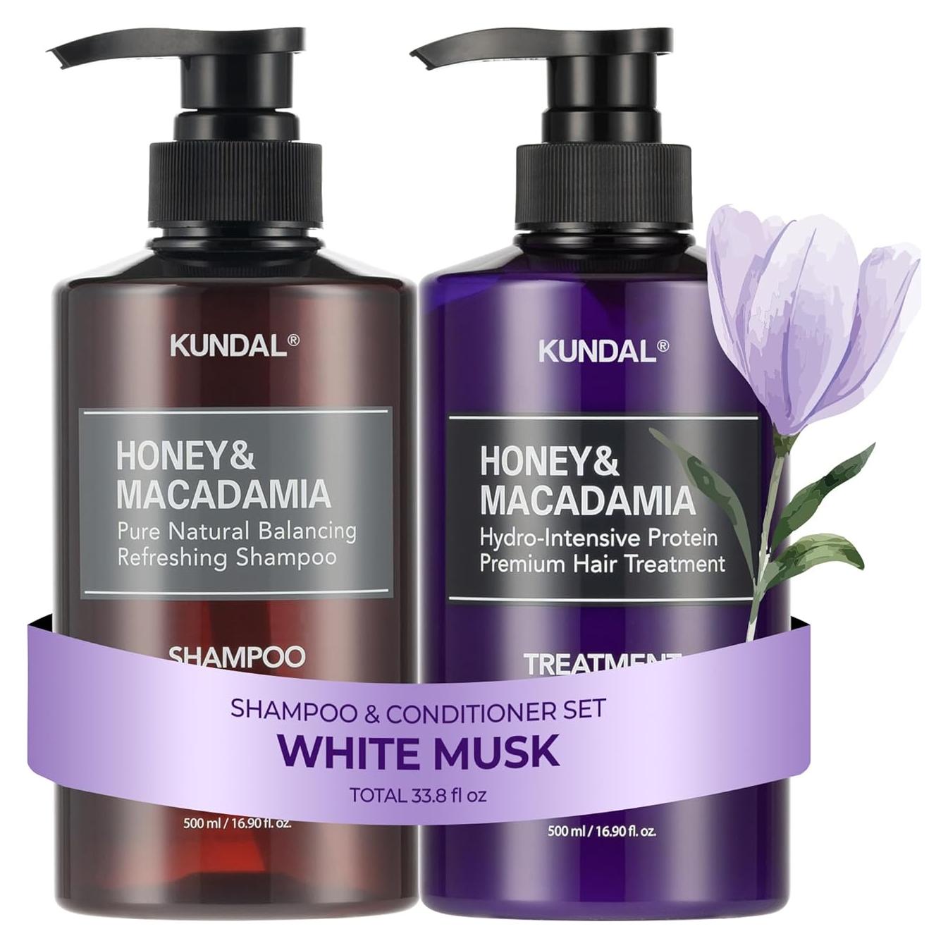 KUNDAL Set Champú y Acondicionador Almizcle Blanco 500ml