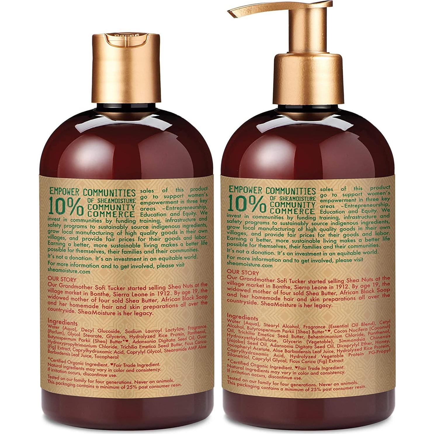 Conjunto Champú y Acondicionador SheaMoisture 385 ml Hidratante