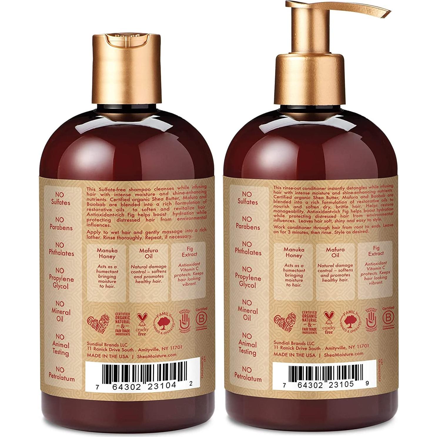 Conjunto Champú y Acondicionador SheaMoisture 385 ml Hidratante