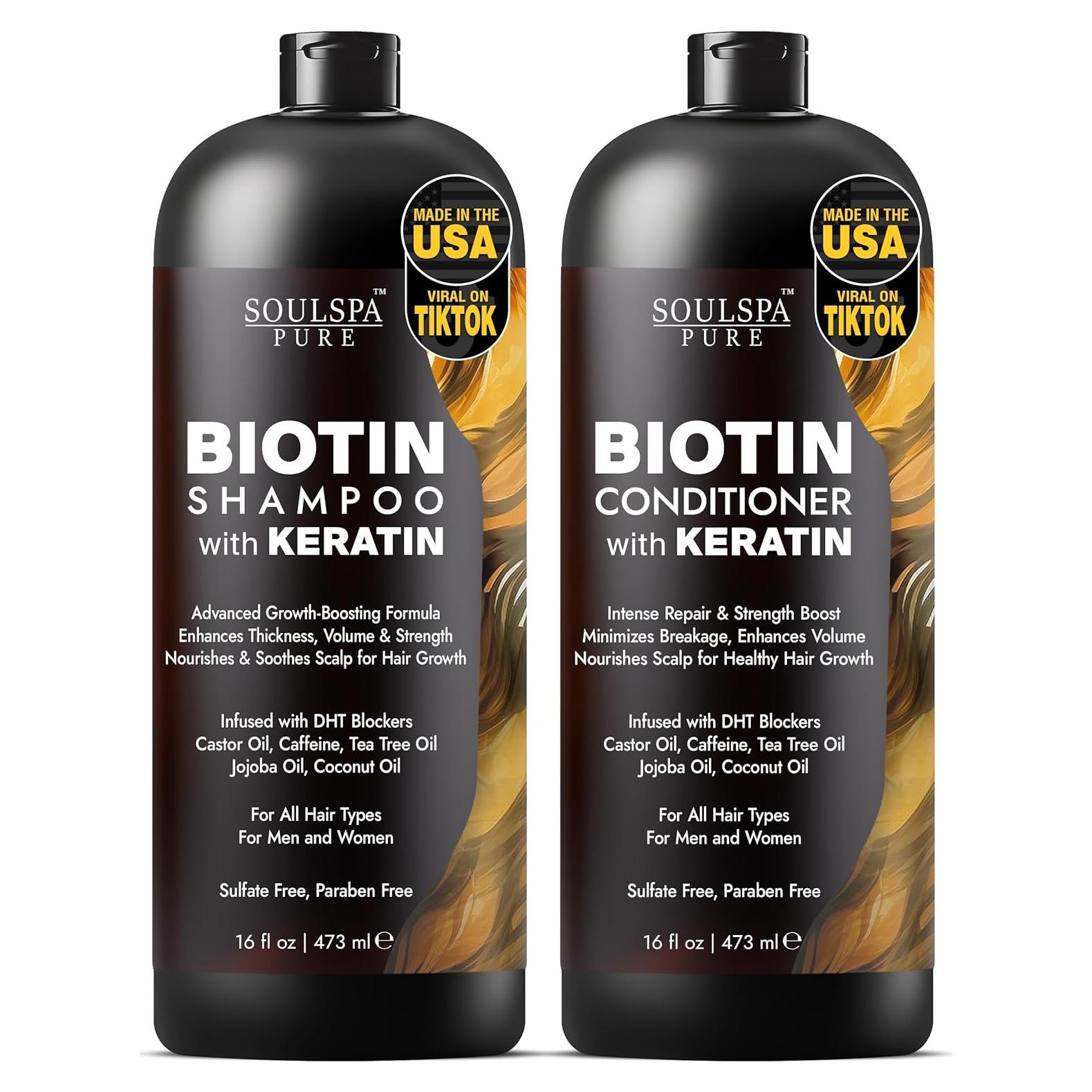 Conjunto Champú y Acondicionador Biotina SOULSPA 473 ml