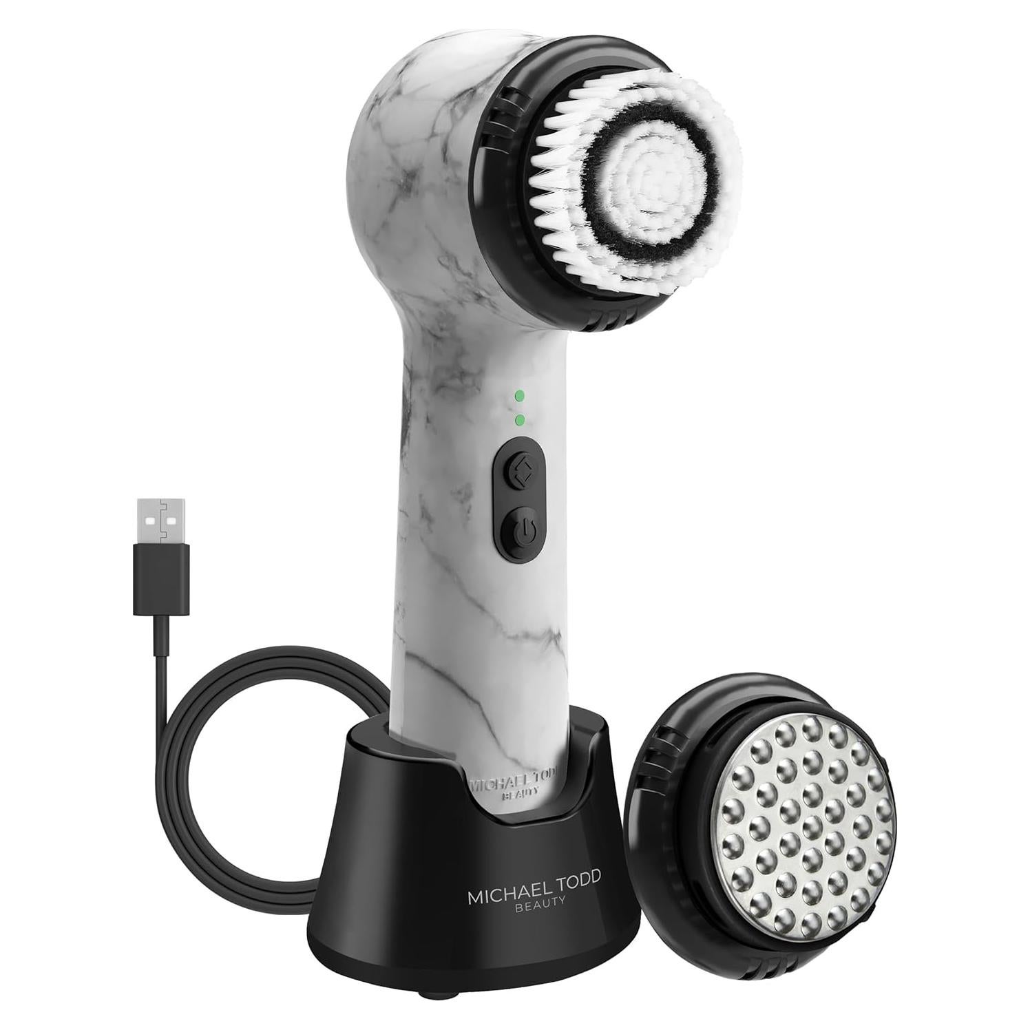 Michael Todd Beauty Soniclear Allure 2024 Best of Beauty Winner Facial Cleansing + Exfoliation Brush System with 4 speeds, Serum Infusion Head + Travel Case