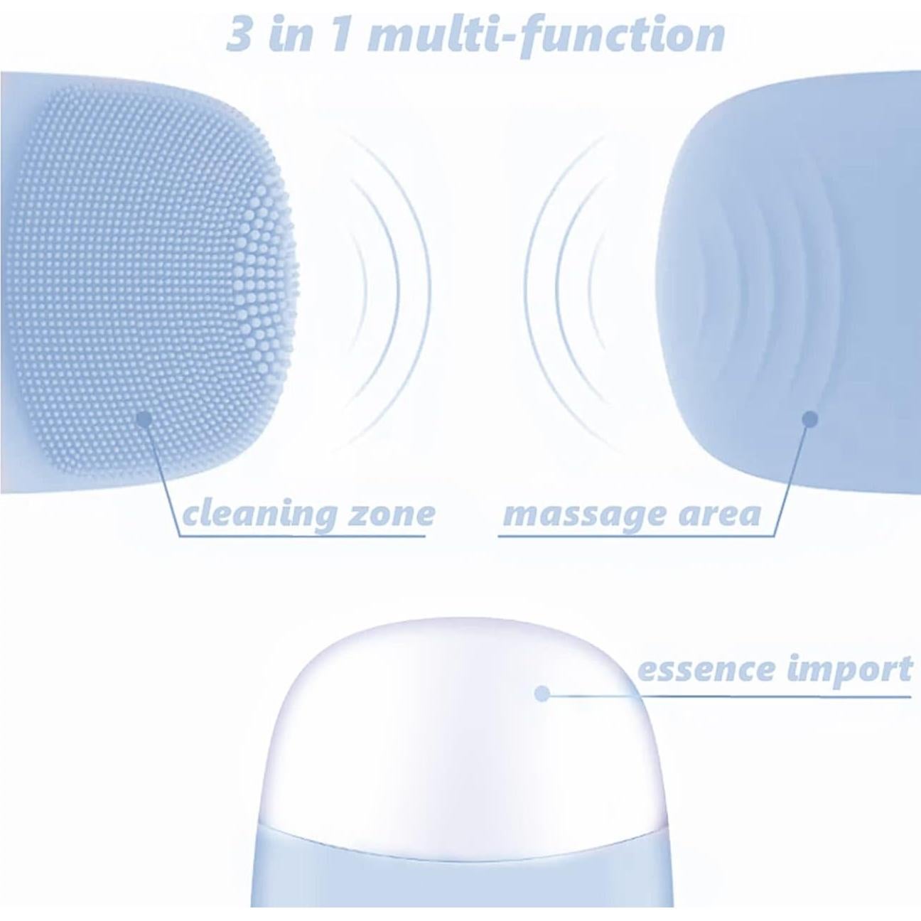 Cepillo Facial Limpiador MEGAN Eléctrico Silicona IPX7 3 en 1